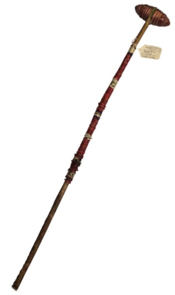 Early Catlinite Club w/Quilled Wrap, pre-1900 (1 of 4)