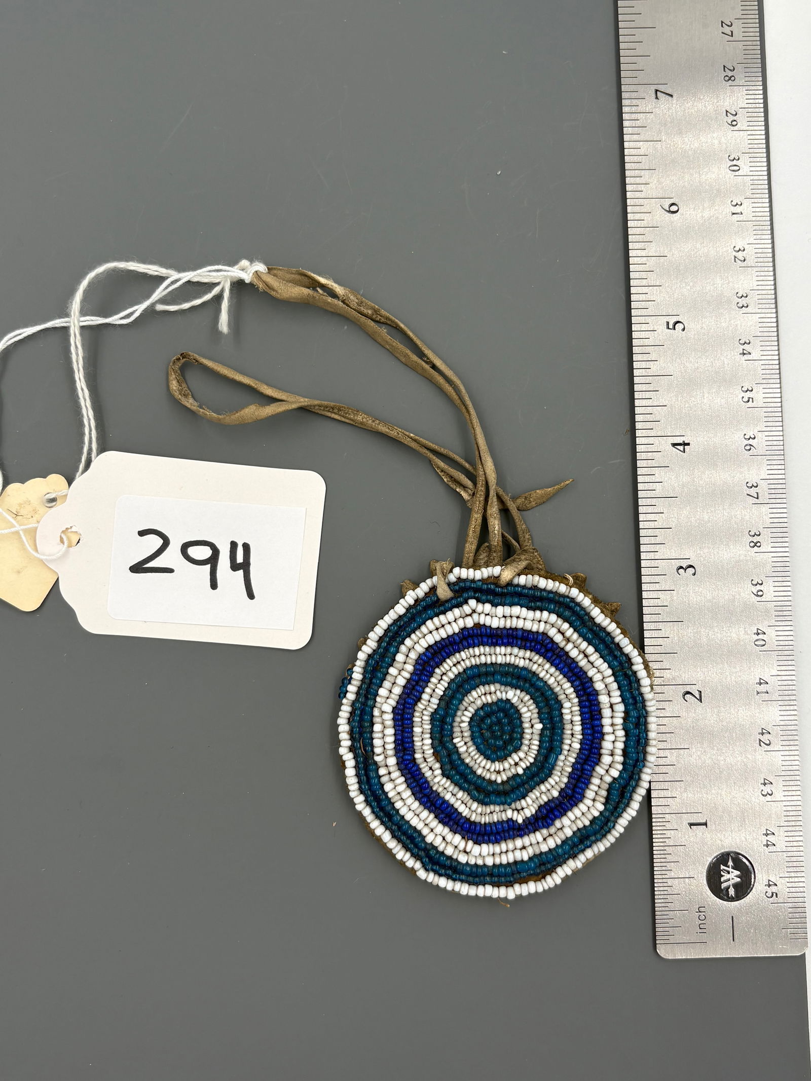Blue and White Southern Plains Beaded Pouch - Pre-1900 (1 of 2)