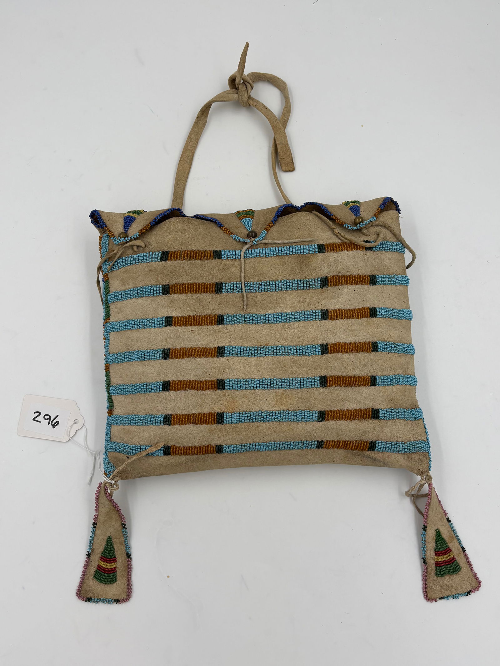 Crow Beaded Possible Bag - Pre-1900, Buffalo Hide (1 of 2)