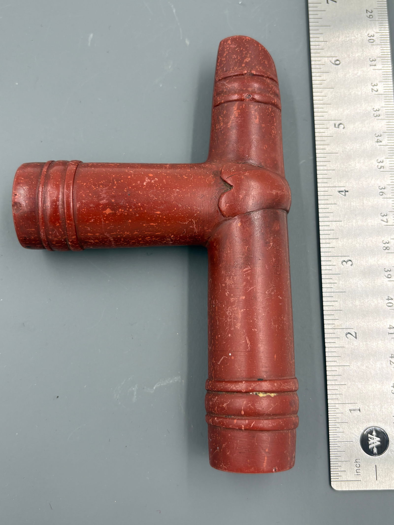 Early Carved Catlinite T-Bowl (1 of 3)