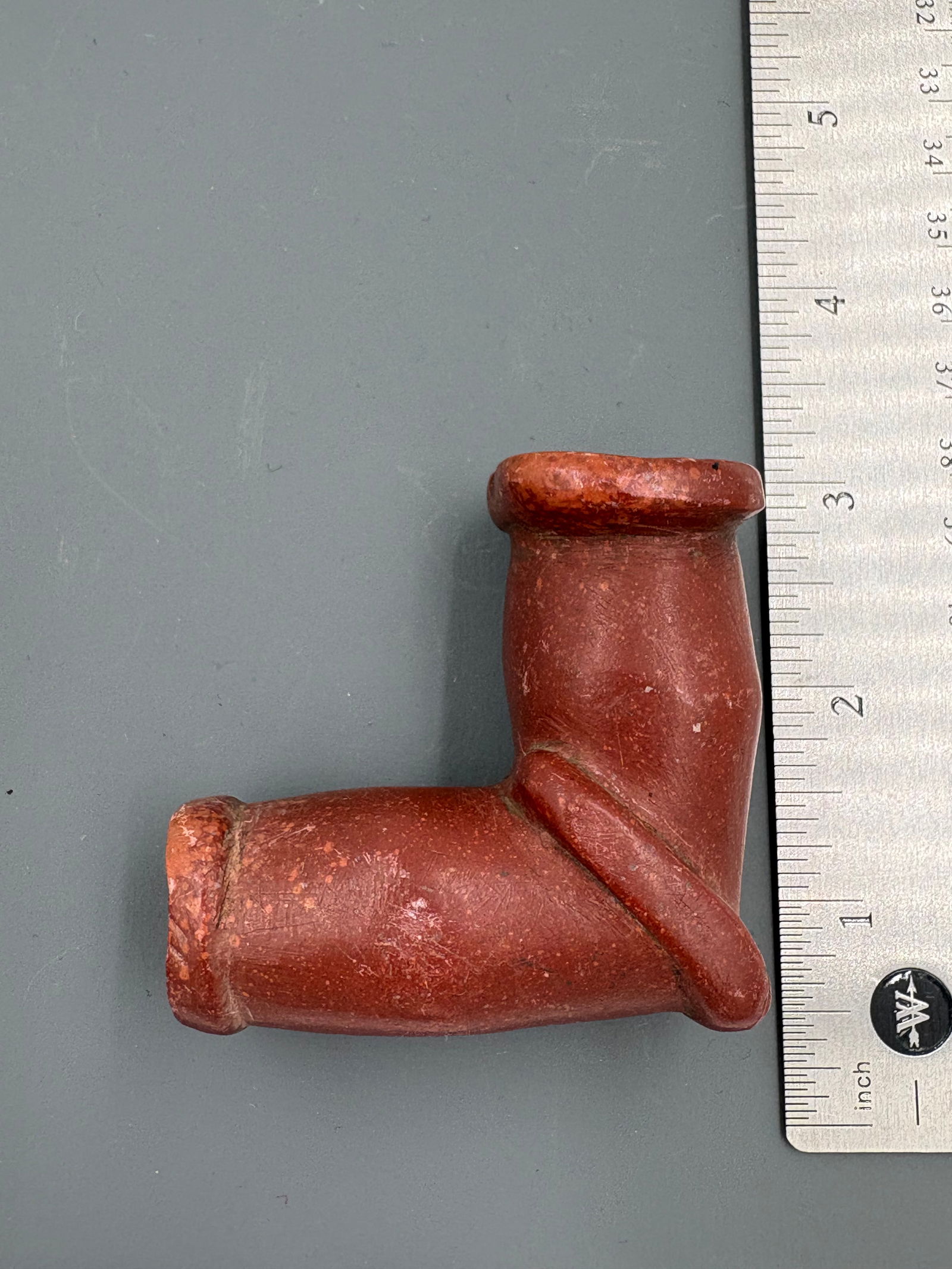 Carved Catlinite Elbow Pipe (1 of 3)