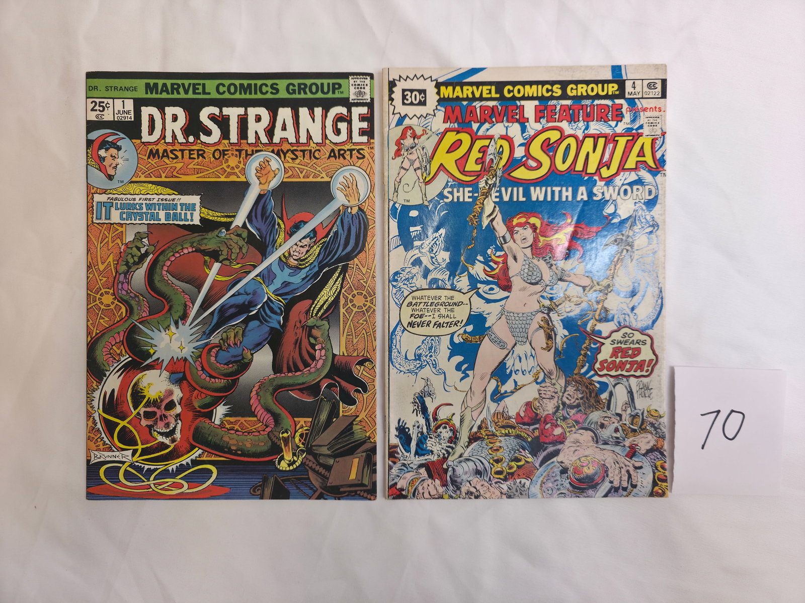 Autographed Dr. Strange #1, Golden Age Dr. Strange, and Red Sonja #4 30c Variant (1 of 5)