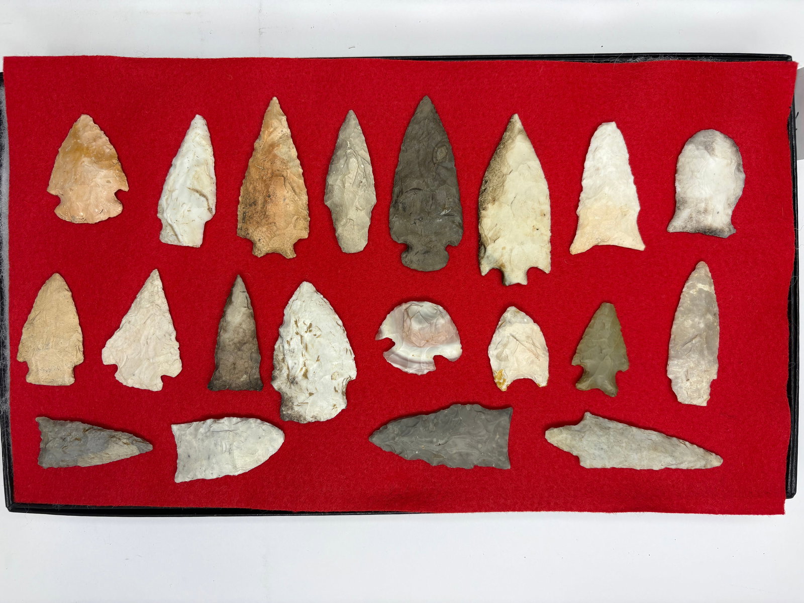 Diverse Frame of Flint Arrowheads (1 of 2)