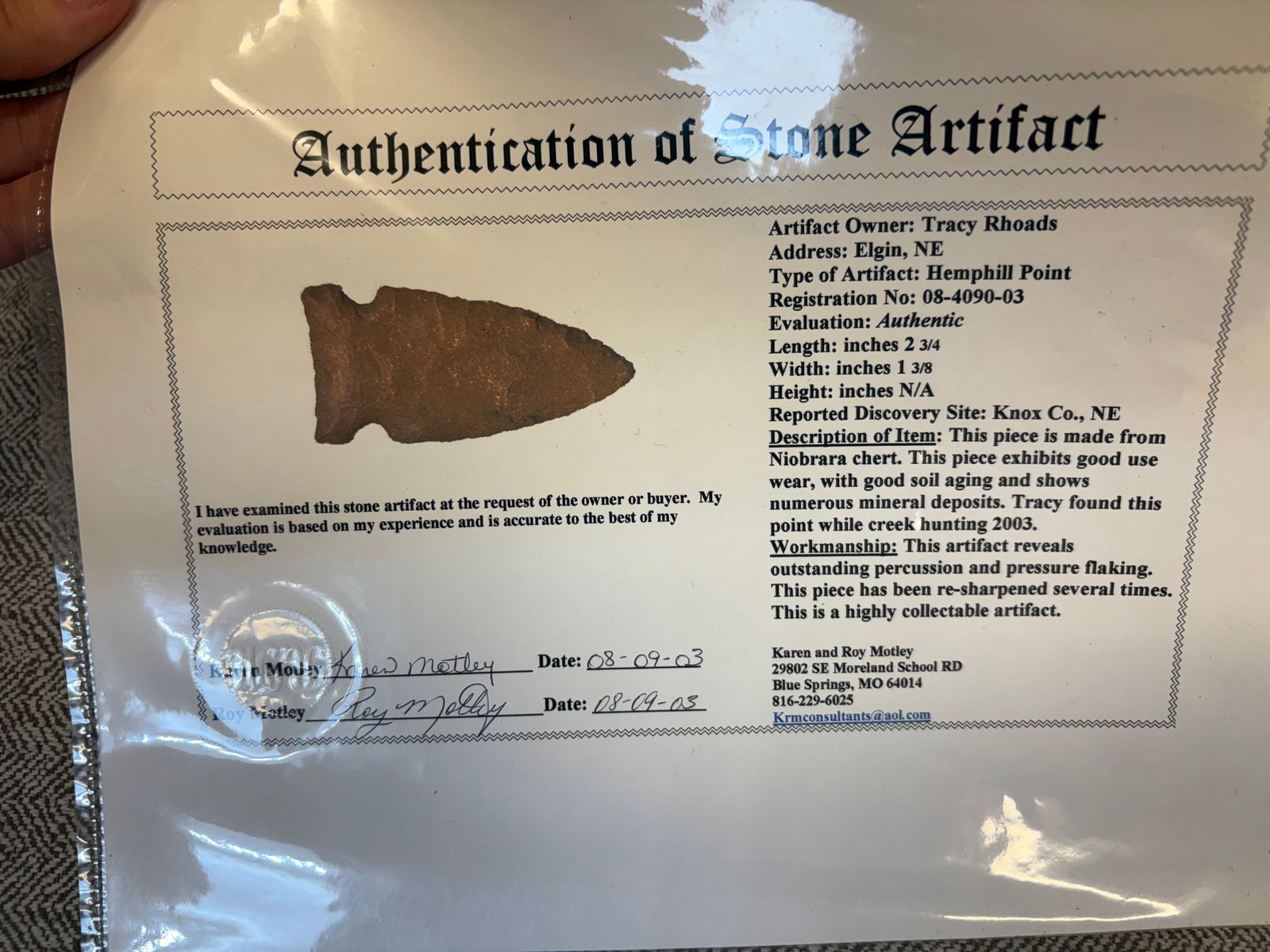 Hemphill Point, Motley COA - 7