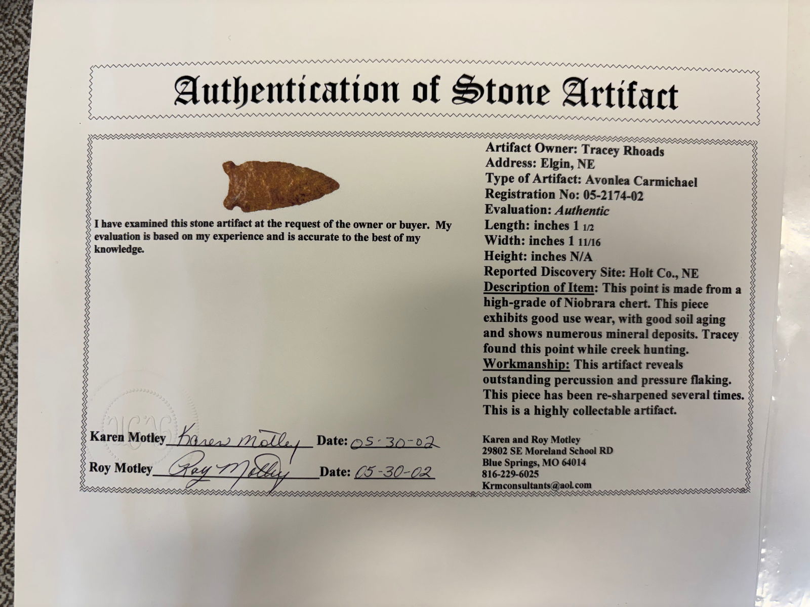 Avonlea Charmichael, Motley COA - 7