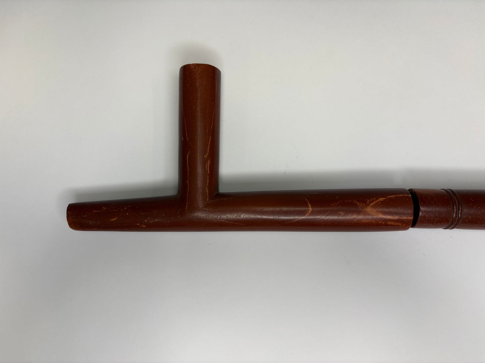 Catlinite pipe and stem, pre-1900 - 2