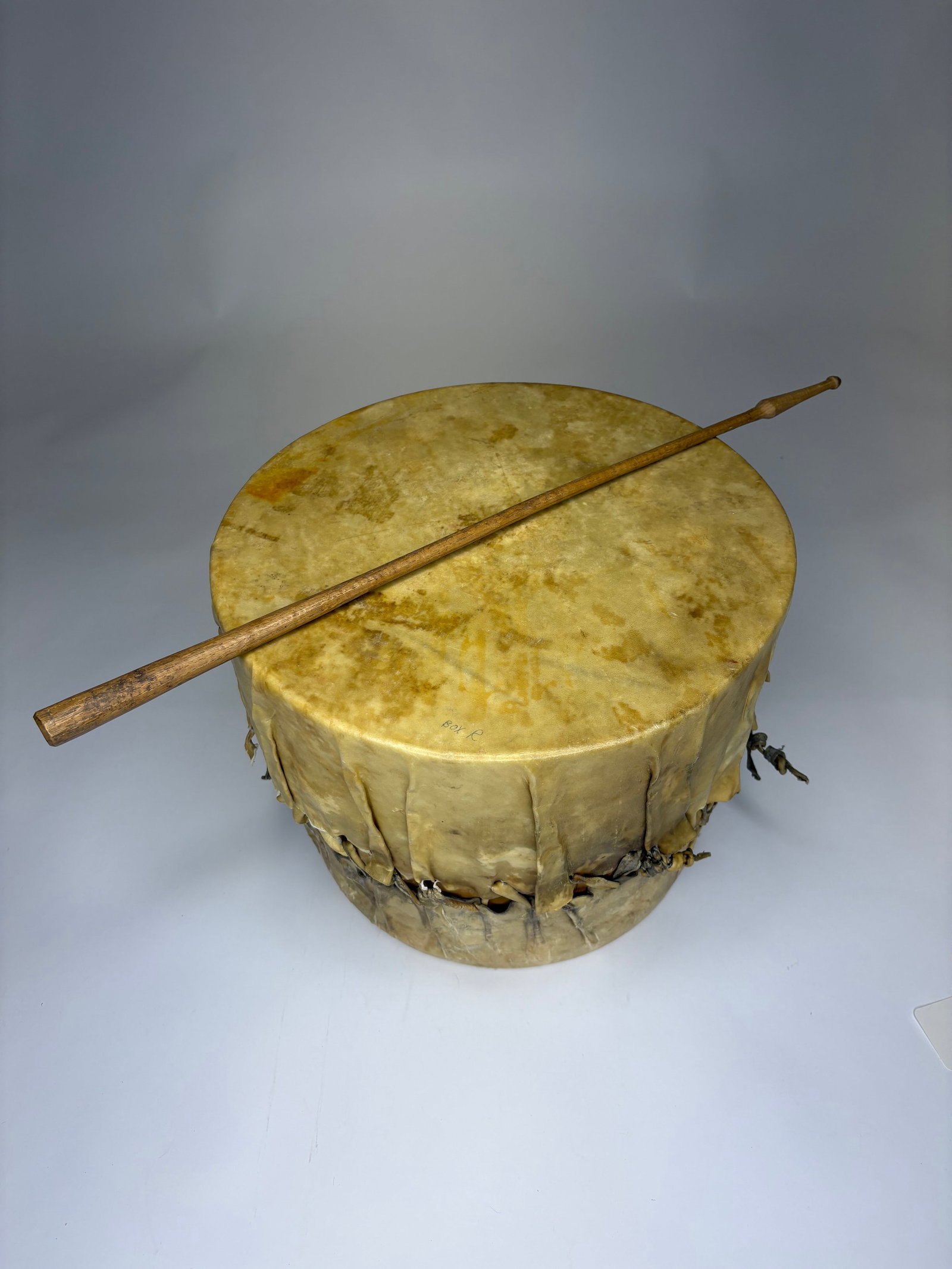 Early hide wrapped drum, turn of the century (1 of 4)