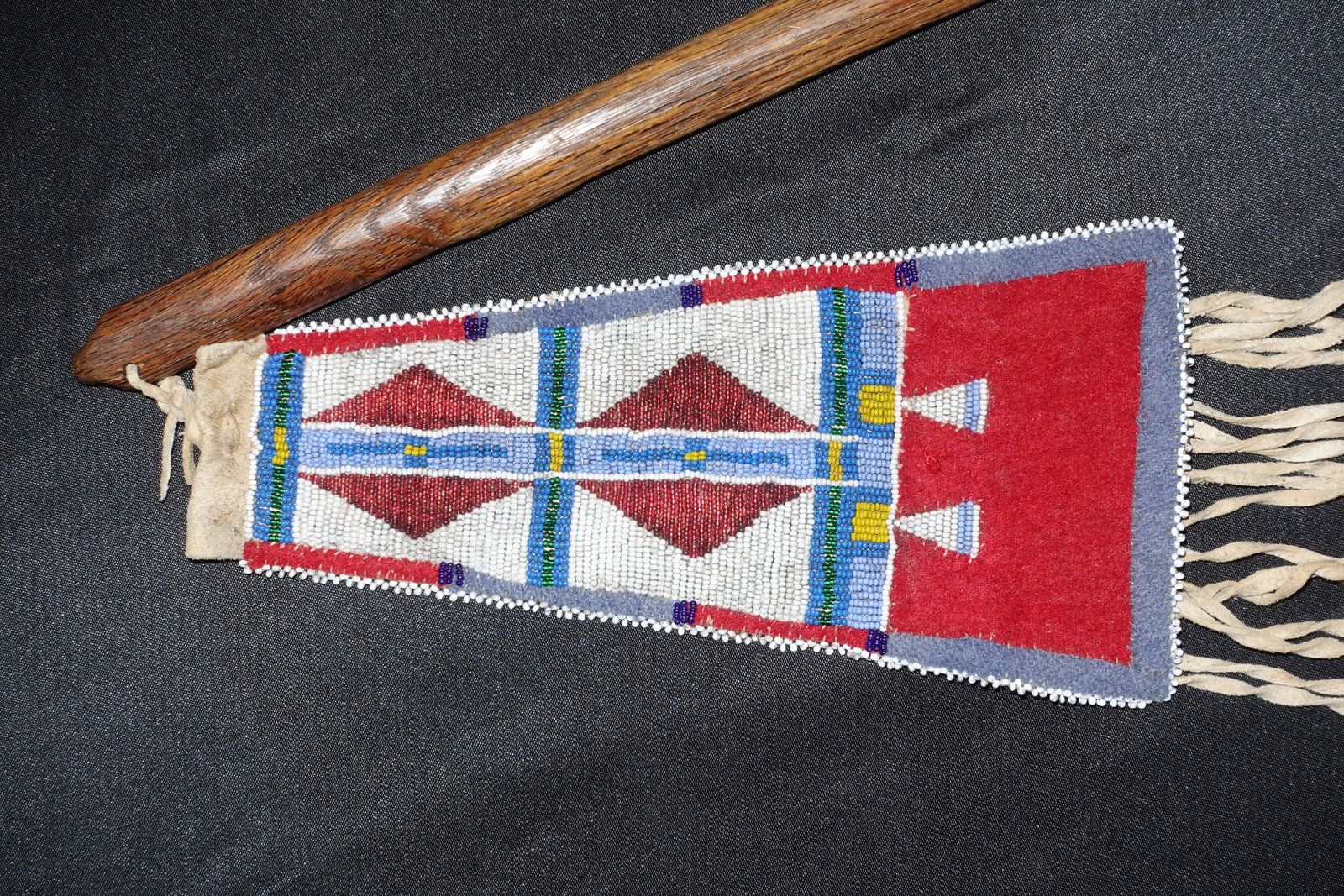 Crow Pipe Tomahawk w Beaded Drop - 2