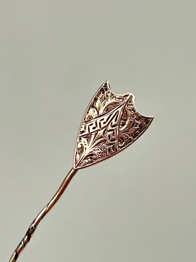 Antique Rare Shield Box 9ct Gold Shield Stick Pin Brooch (1 of 5)
