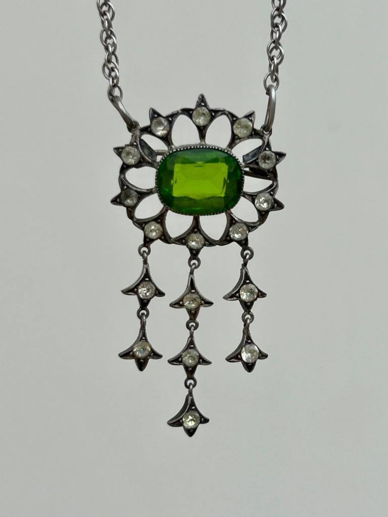 Antique Silver Paste Pendant on Chain / Necklace (1 of 4)