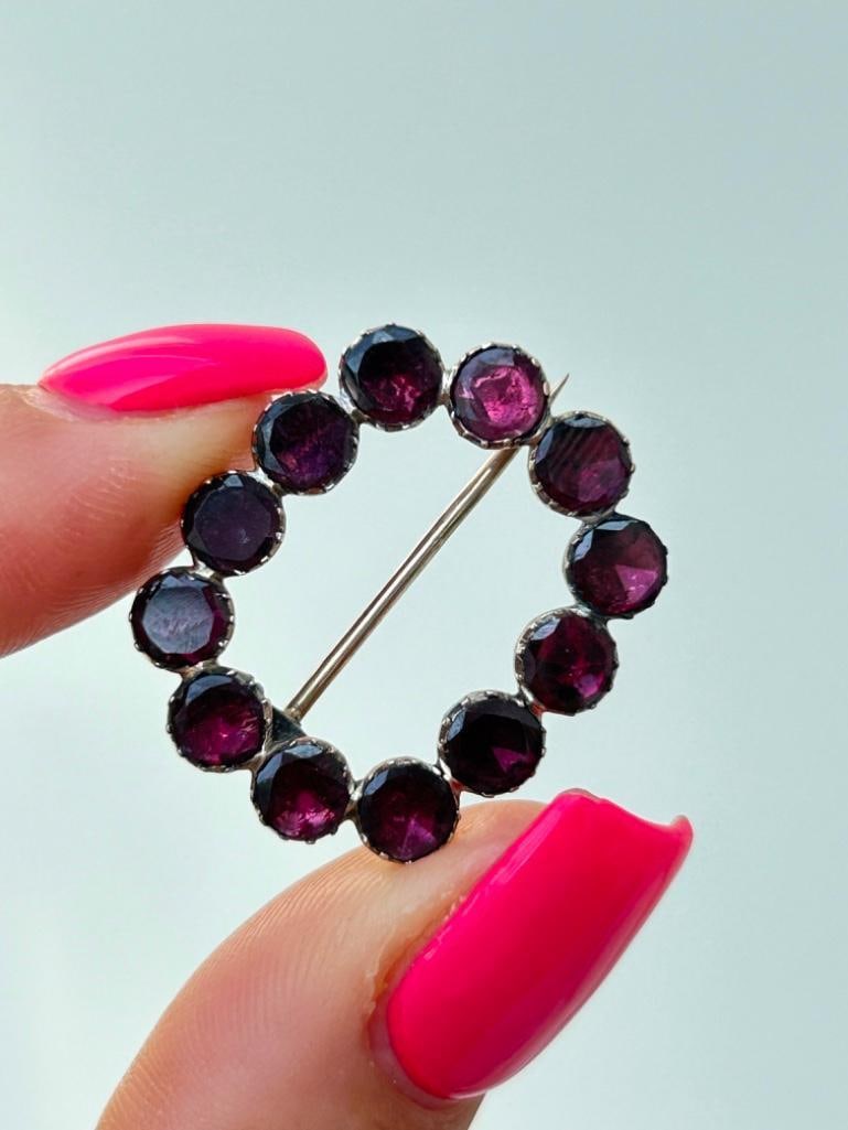 Antique Gold Flat Cut Garnet Brooch (1 of 5)