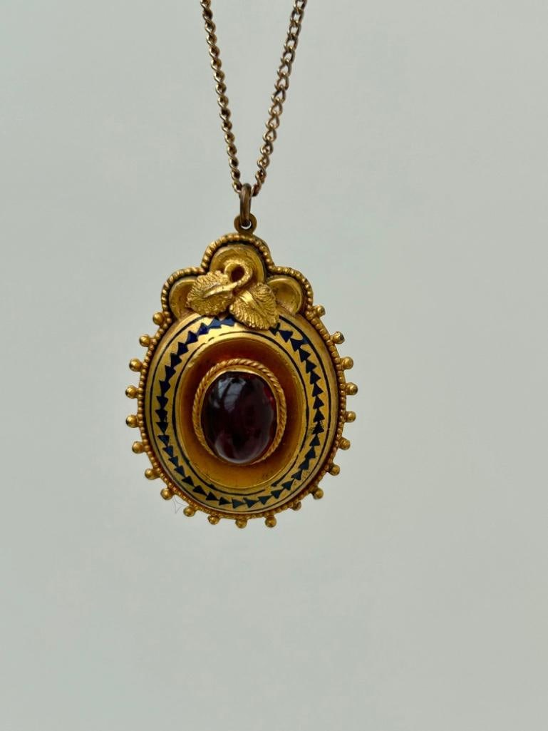 Antique Large Pendant on Chain (1 of 5)