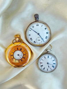 Antique and vintage mixed lot of jewellery, including 2x silver pocket watches and one other: Antique and vintage mixed lot of jewellery, including 2x silver pocket watches and one other  charming and heavy pocket watches