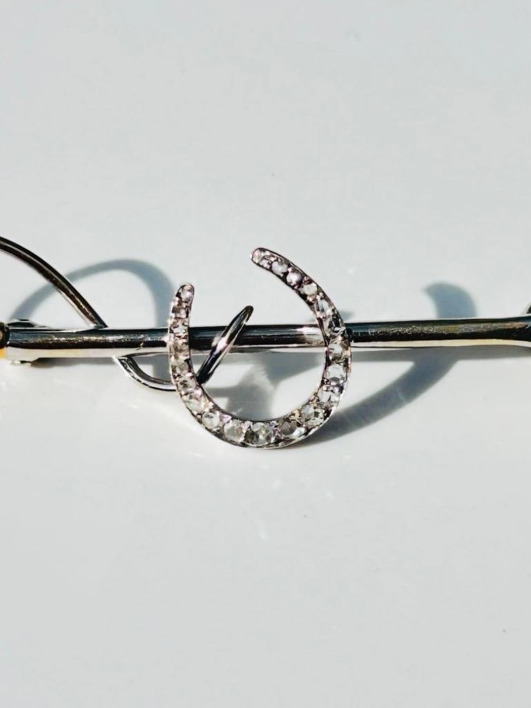 Antique Rose Cut Diamond and Ruby Brooch with Hanging Pearl Heart in Gold the sweetest brooch mea (1 of 11)