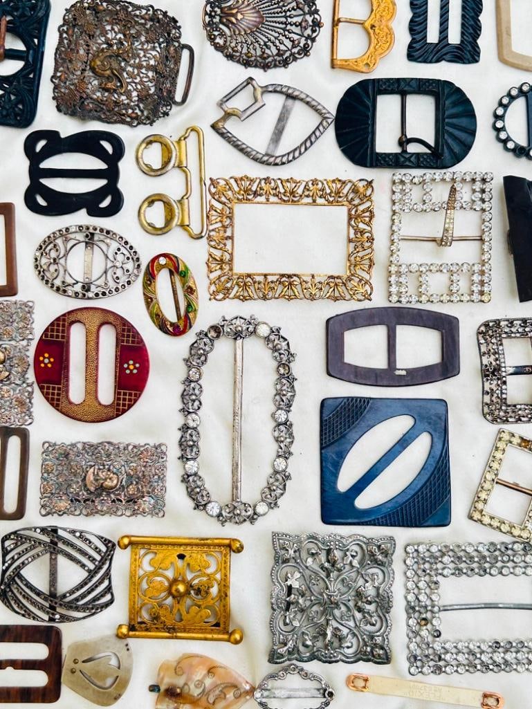 Huge Mixed Lot of Antique Buckles etc Jewellery (1 of 2)