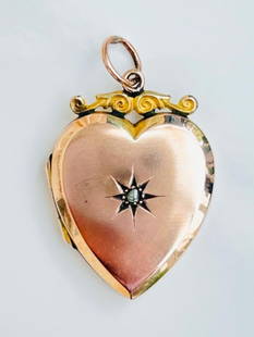 9ct Gold B&F Heart Locket Pendant with Rose Cut Diamond: 9ct Gold B&amp;F Heart Locket Pendant with Rose Cut Diamond&#160; &#160; amazing open heart pendant&#160; &#160; measurements size 27mm x 20mm weight 4.32g stamped 9ct &#160; materials
