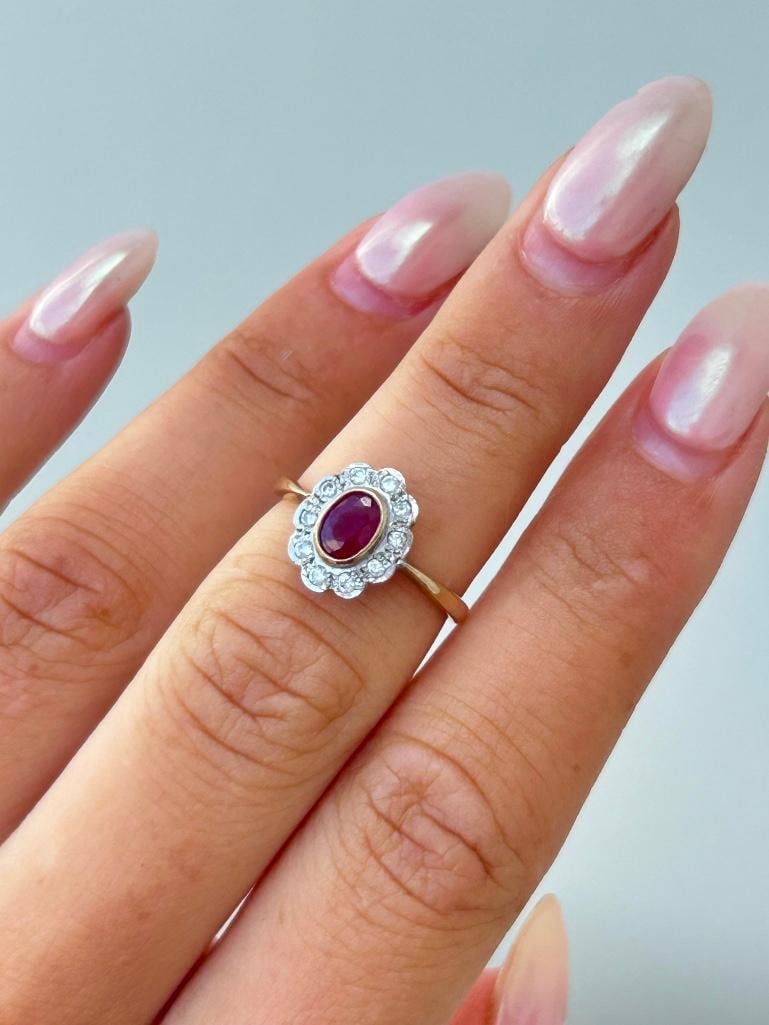 Sweet 9ct gold ruby and diamond ring (1 of 7)