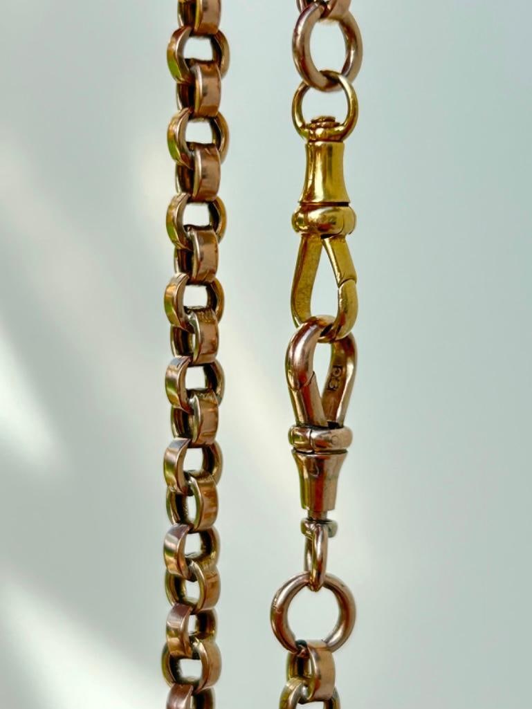 *Antique Chunky 9ct Gold Rolo Link Double Albert Chain with TBar (1 of 11)