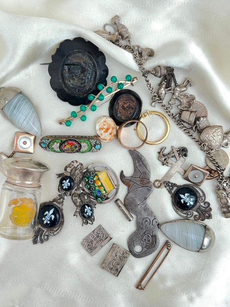 Mixed lot of jewellery including silver charm bracelet: Mixed lot of jewellery including silver charm bracelet truly charming mixed lot MAR CZ