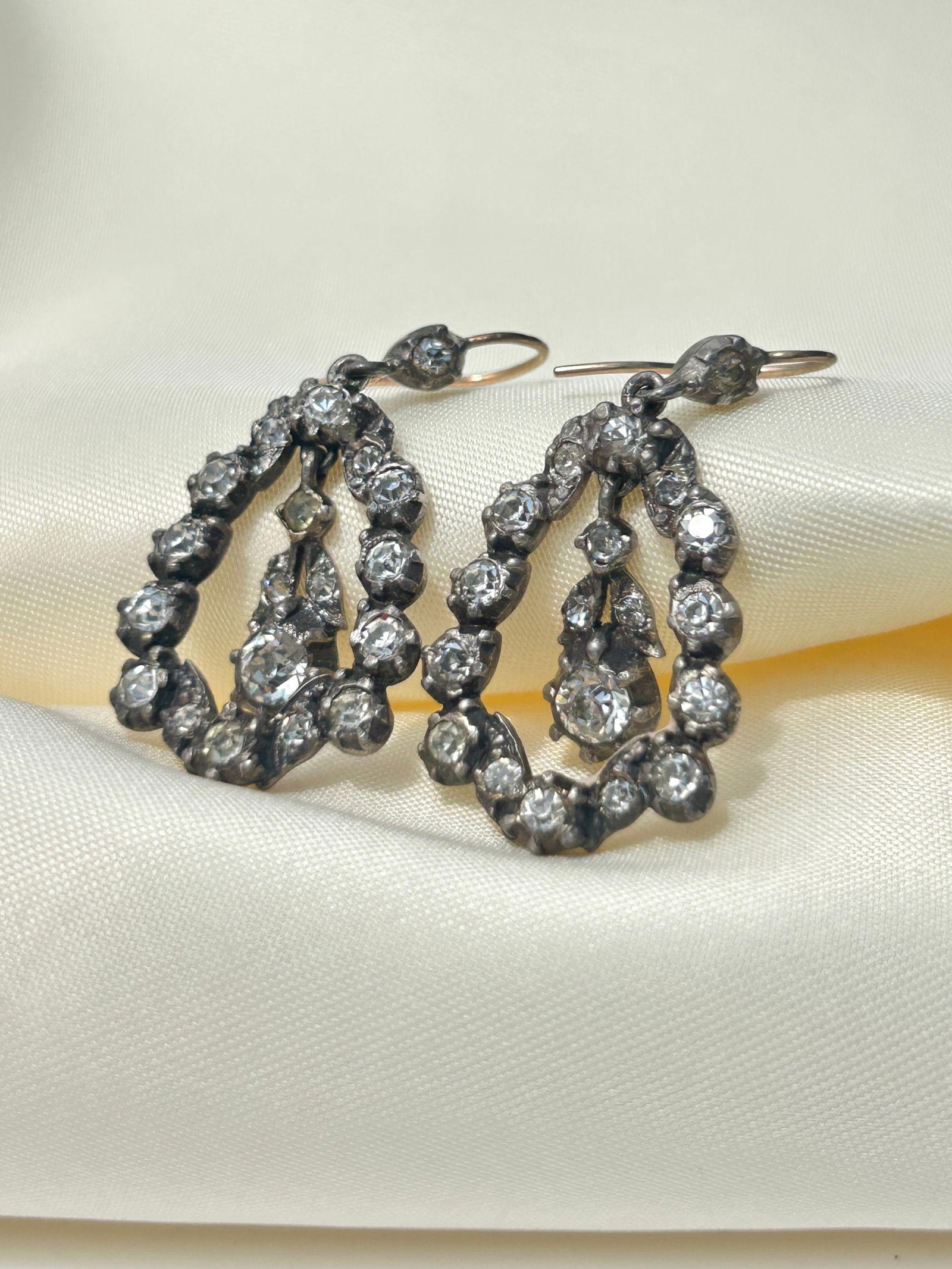 Antique paste drop earrings with gold wires (1 of 7)
