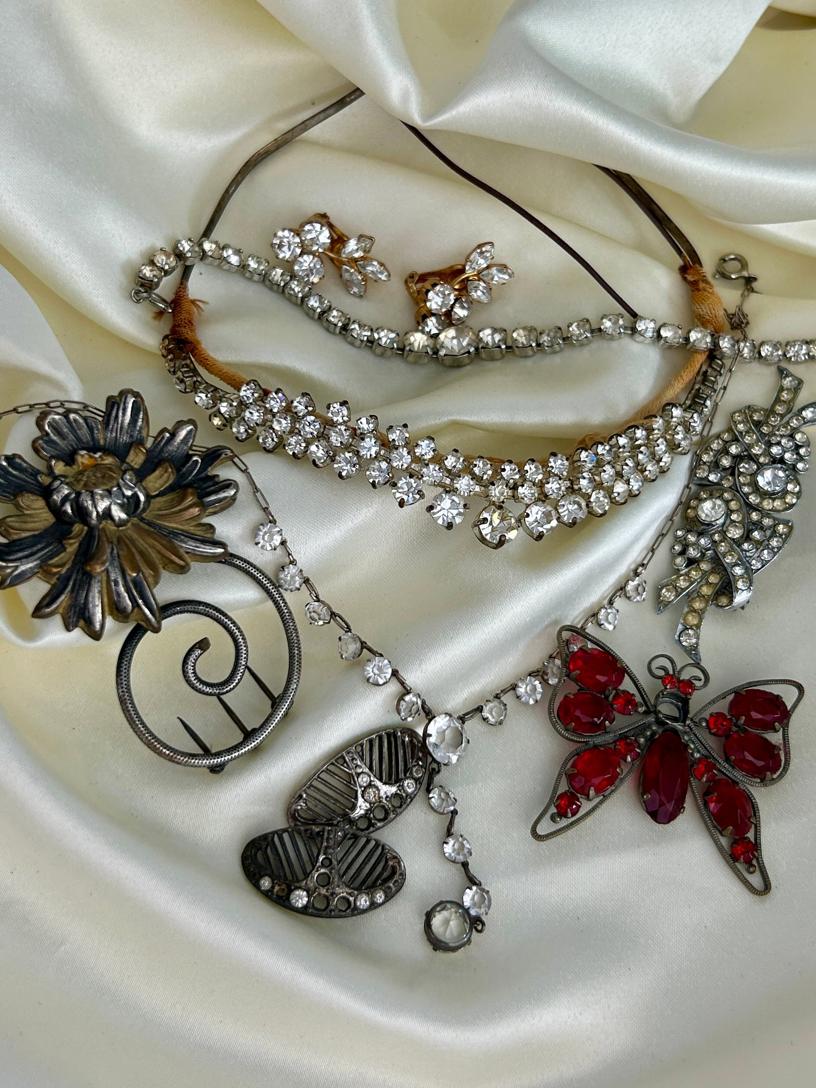 MIXED LOT Antique Paste Jewellery: MIXED LOT Antique Paste Jewellery