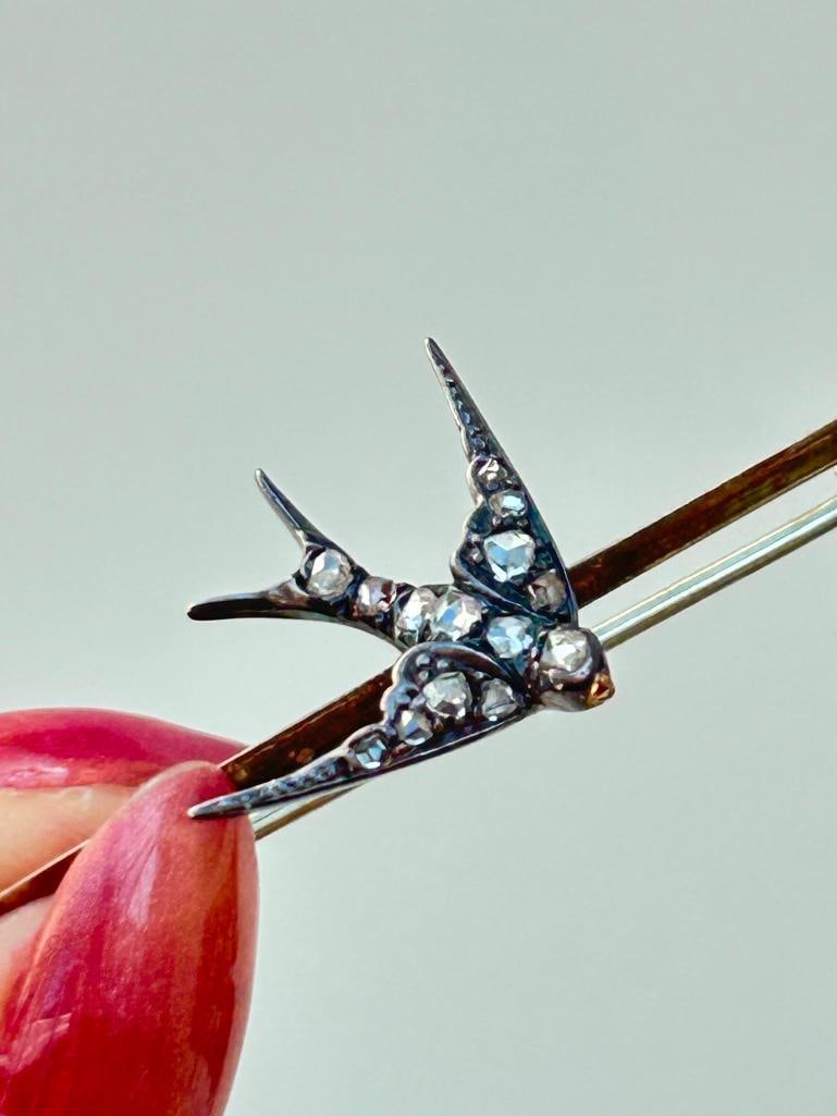 Antique rose cut diamond bird brooch (1 of 8)