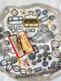 MIXED LOT Antique Paste and Cut Steel Pieces and More: MIXED LOT Antique Paste and Cut Steel Pieces and More