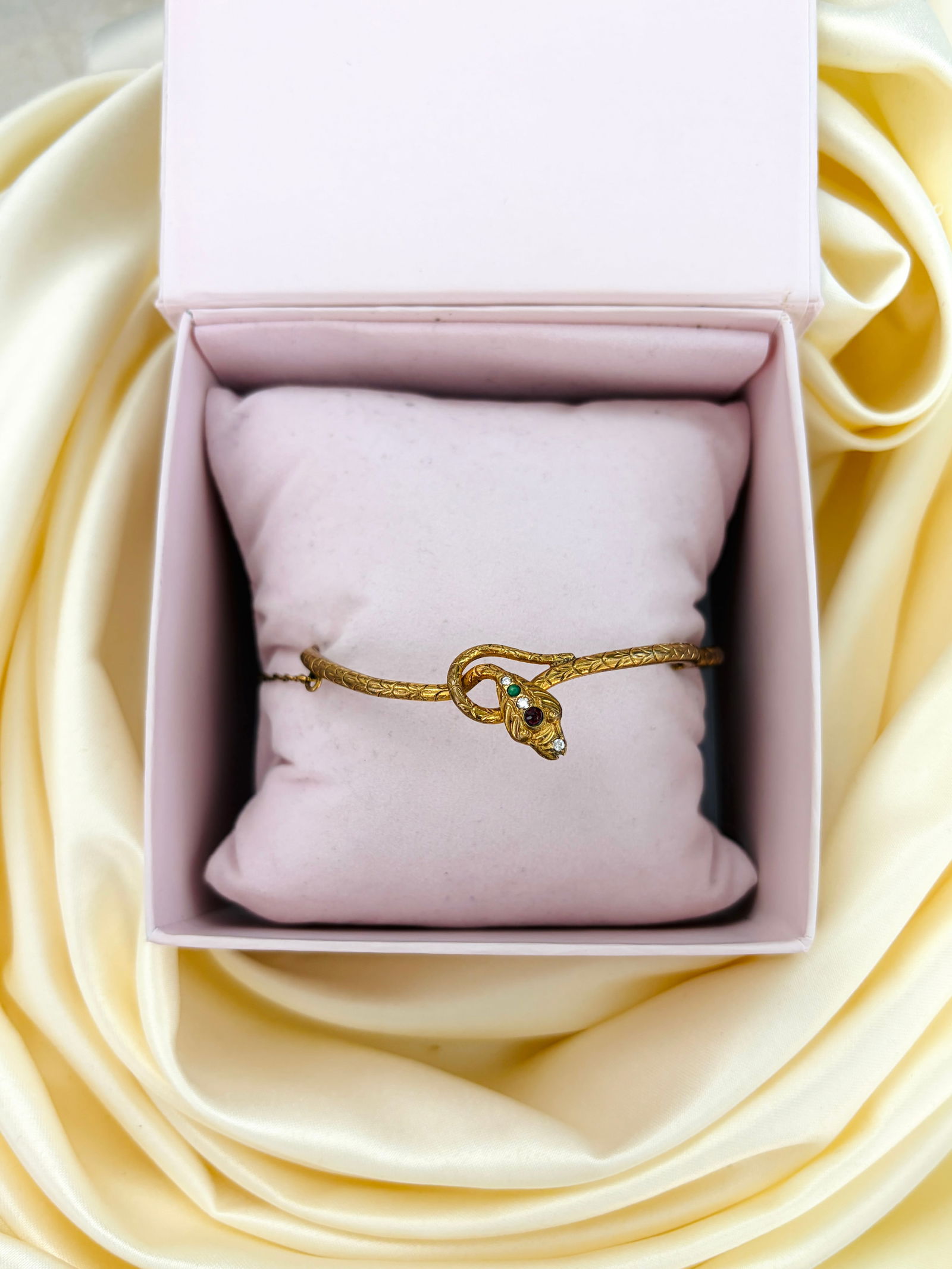 Diamond and Ruby Wrapped Snake Bangle - 7