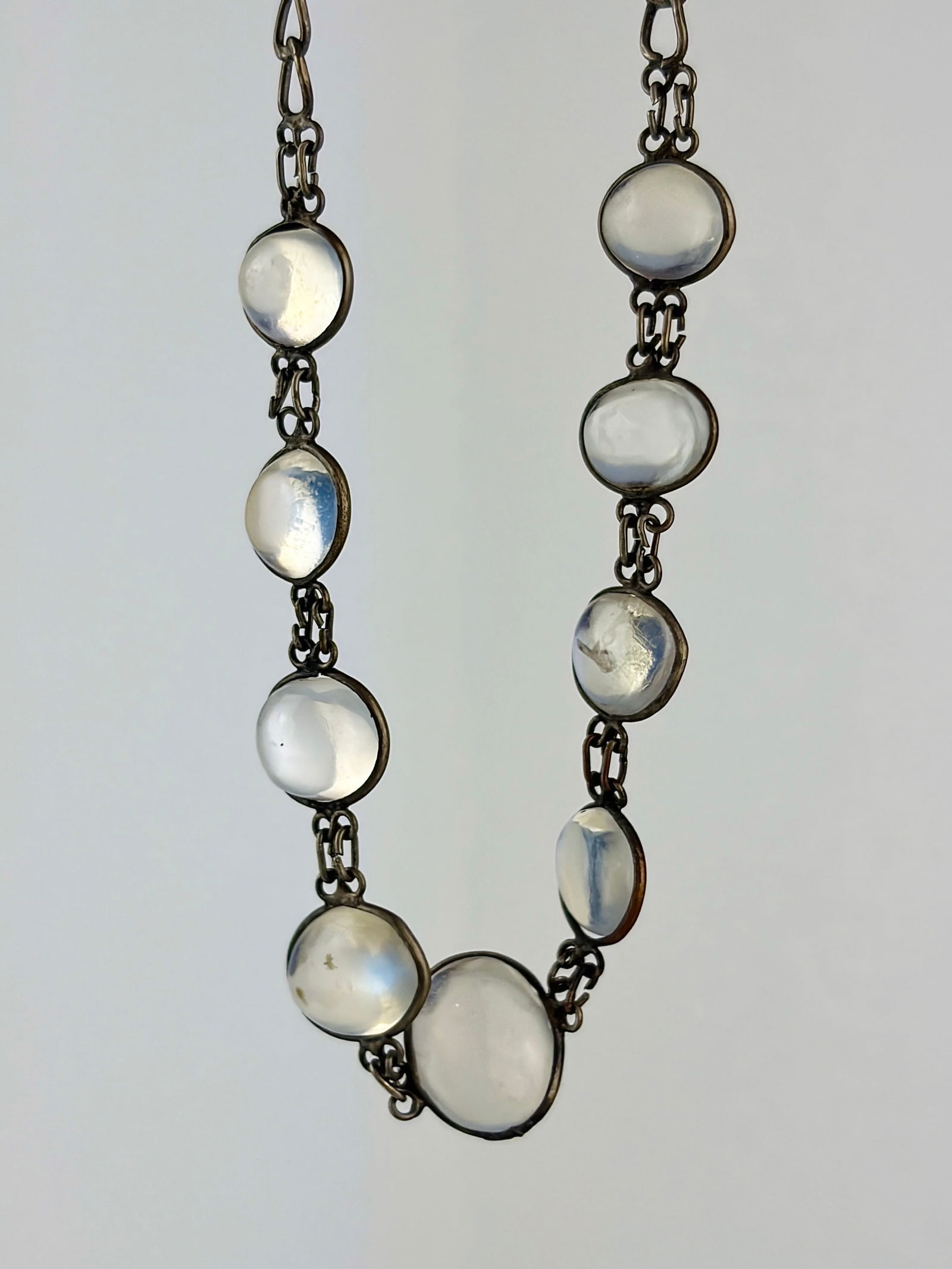 Moonstone and silver bracelet: Moonstone and silver bracelet