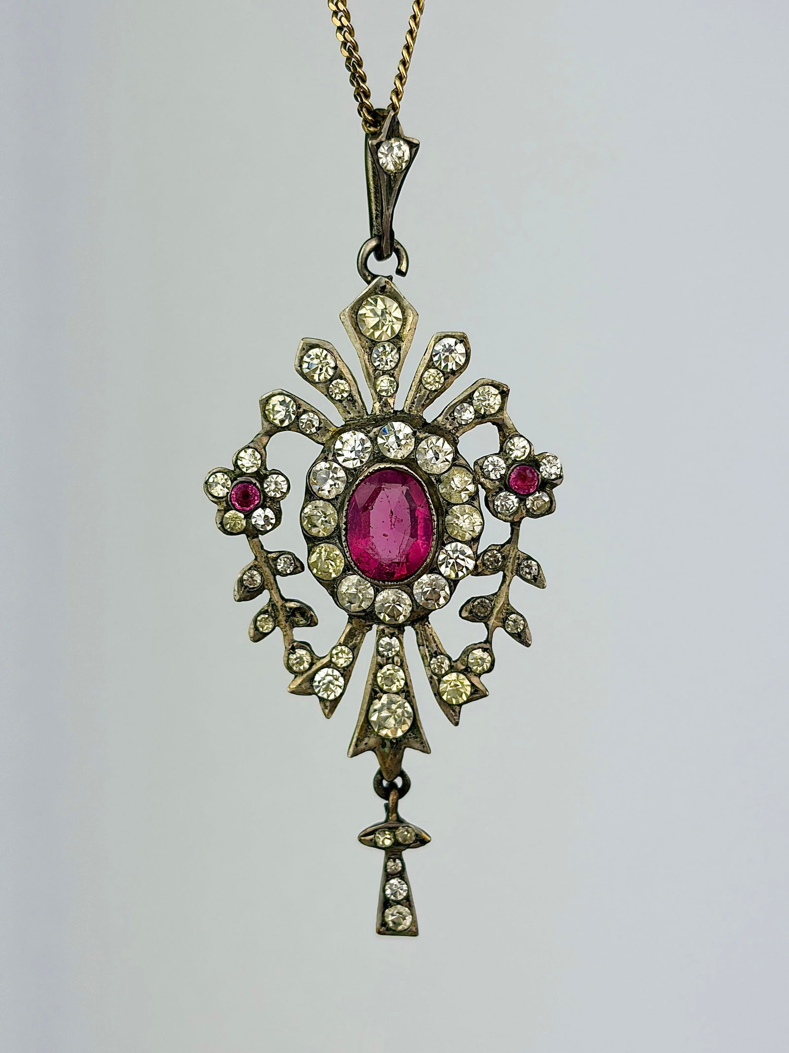 antique paste pendant in silver (1 of 7)