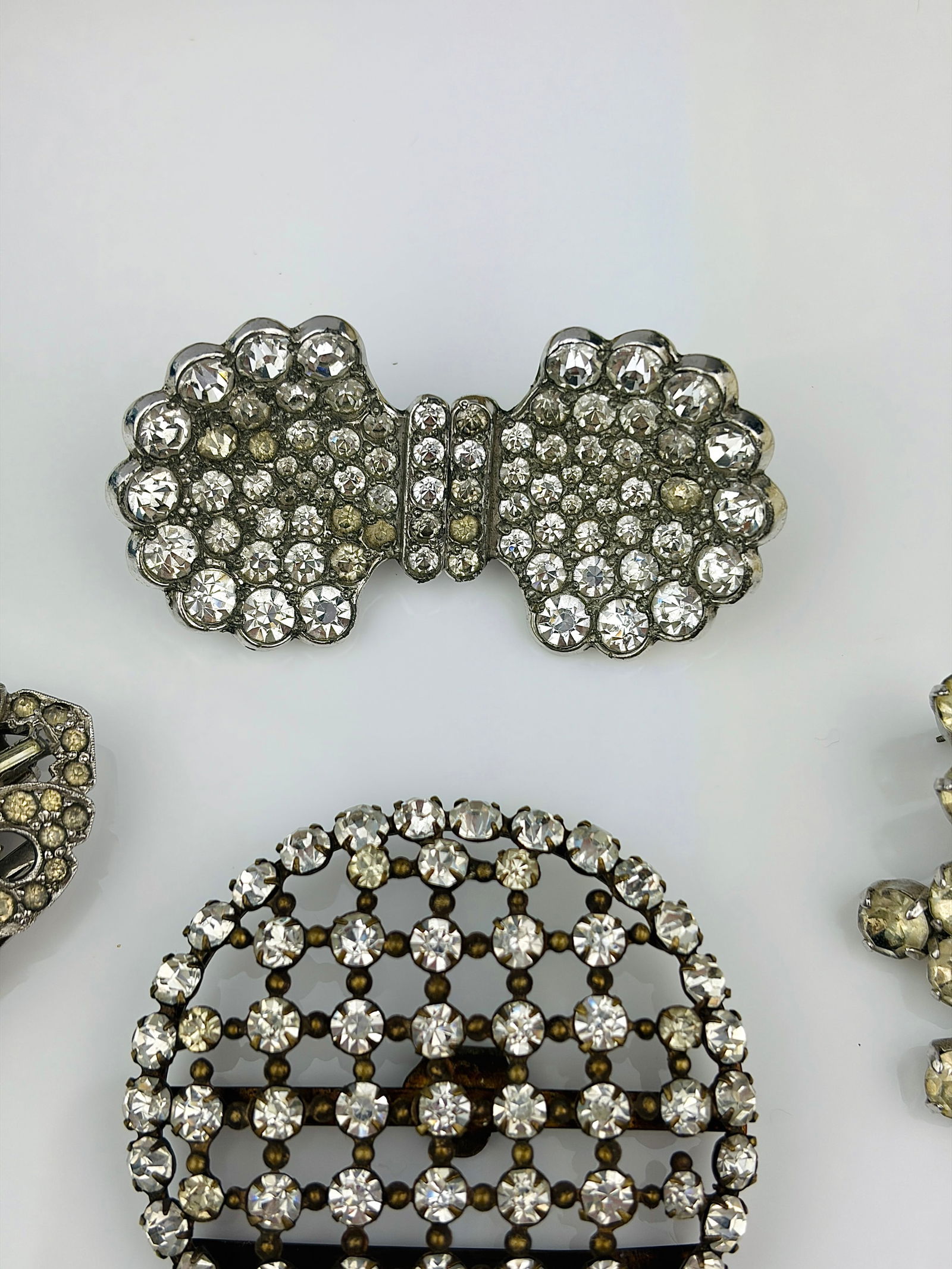 Antique paste double clip / brooches etc mixed lot - 2