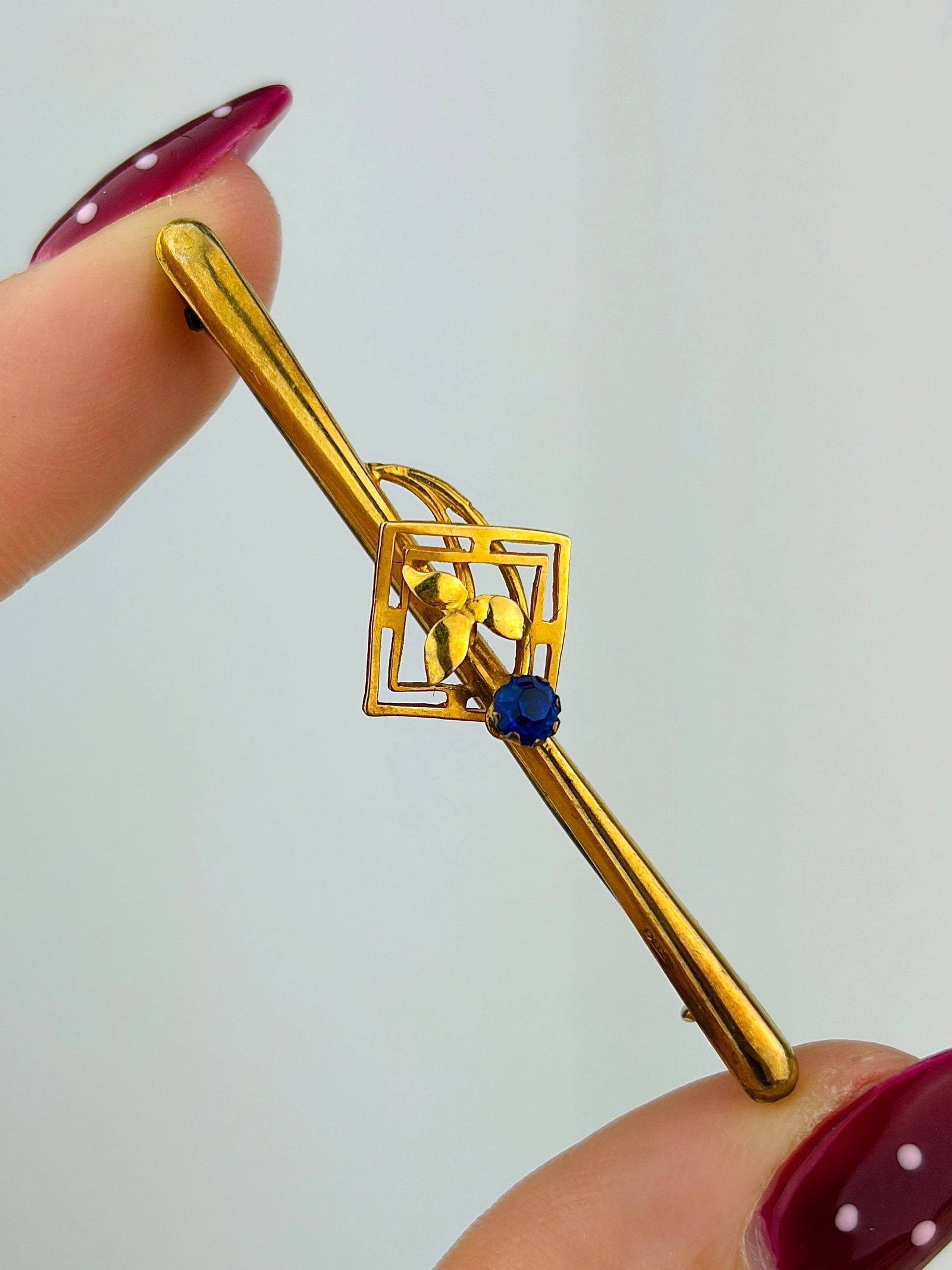 antique 9ct gold bar brooch (1 of 5)