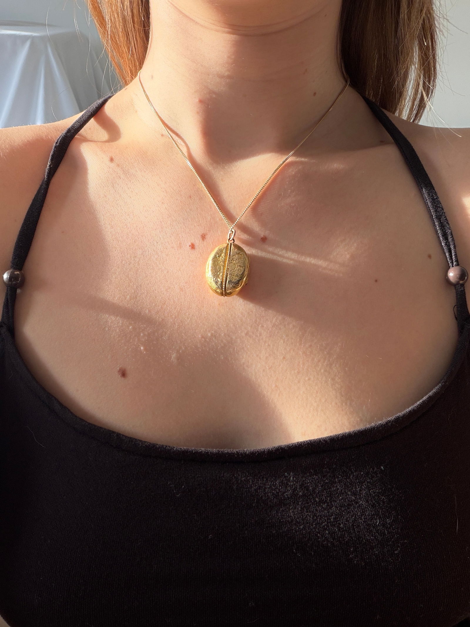 antique gold locket pendant - 5