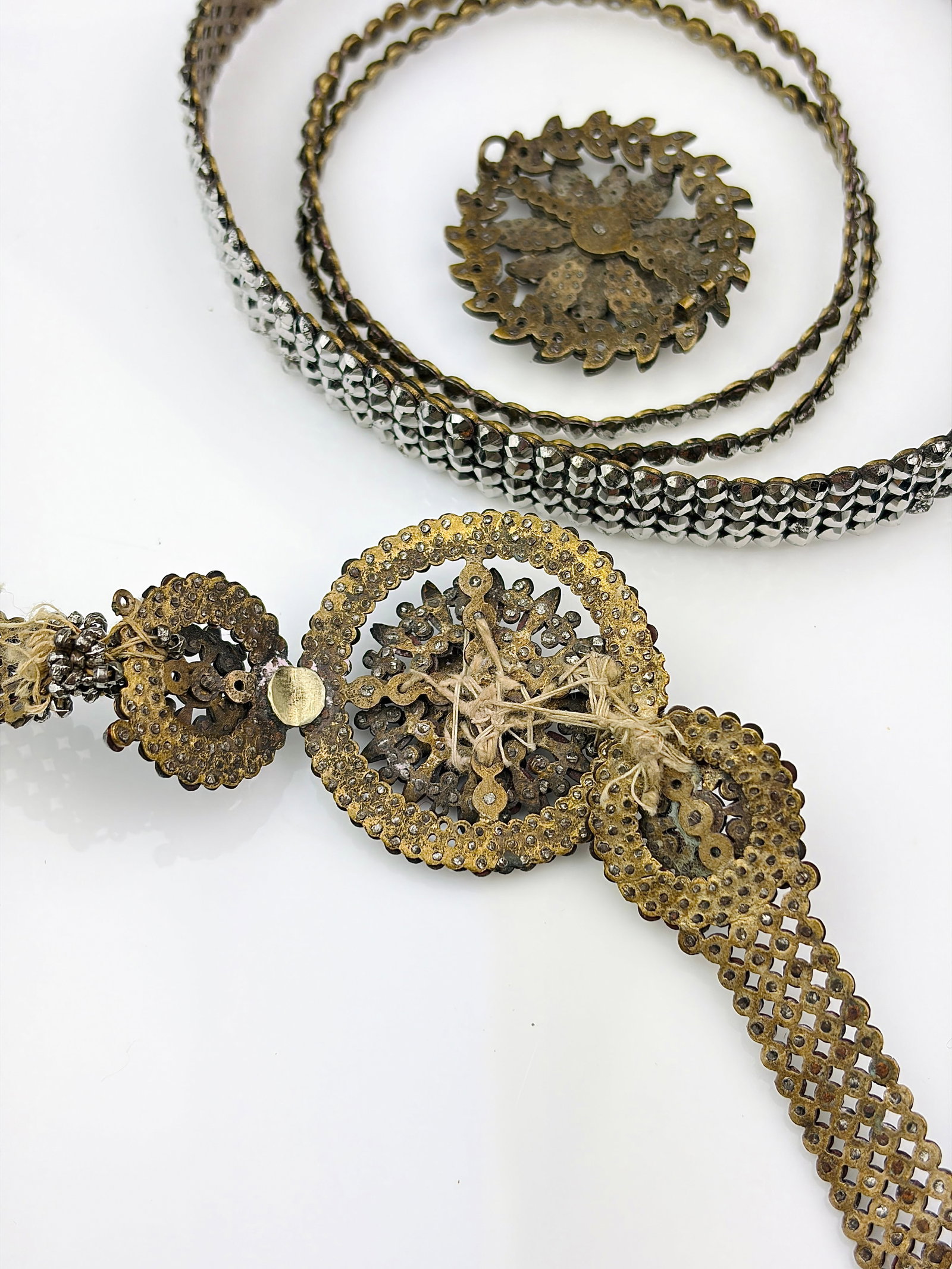 antique cut steel mixed lot inc choker necklace etc - 3