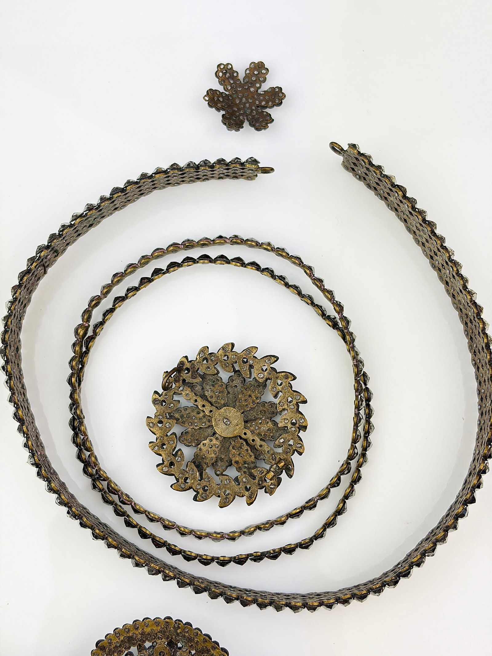 antique cut steel mixed lot inc choker necklace etc - 4