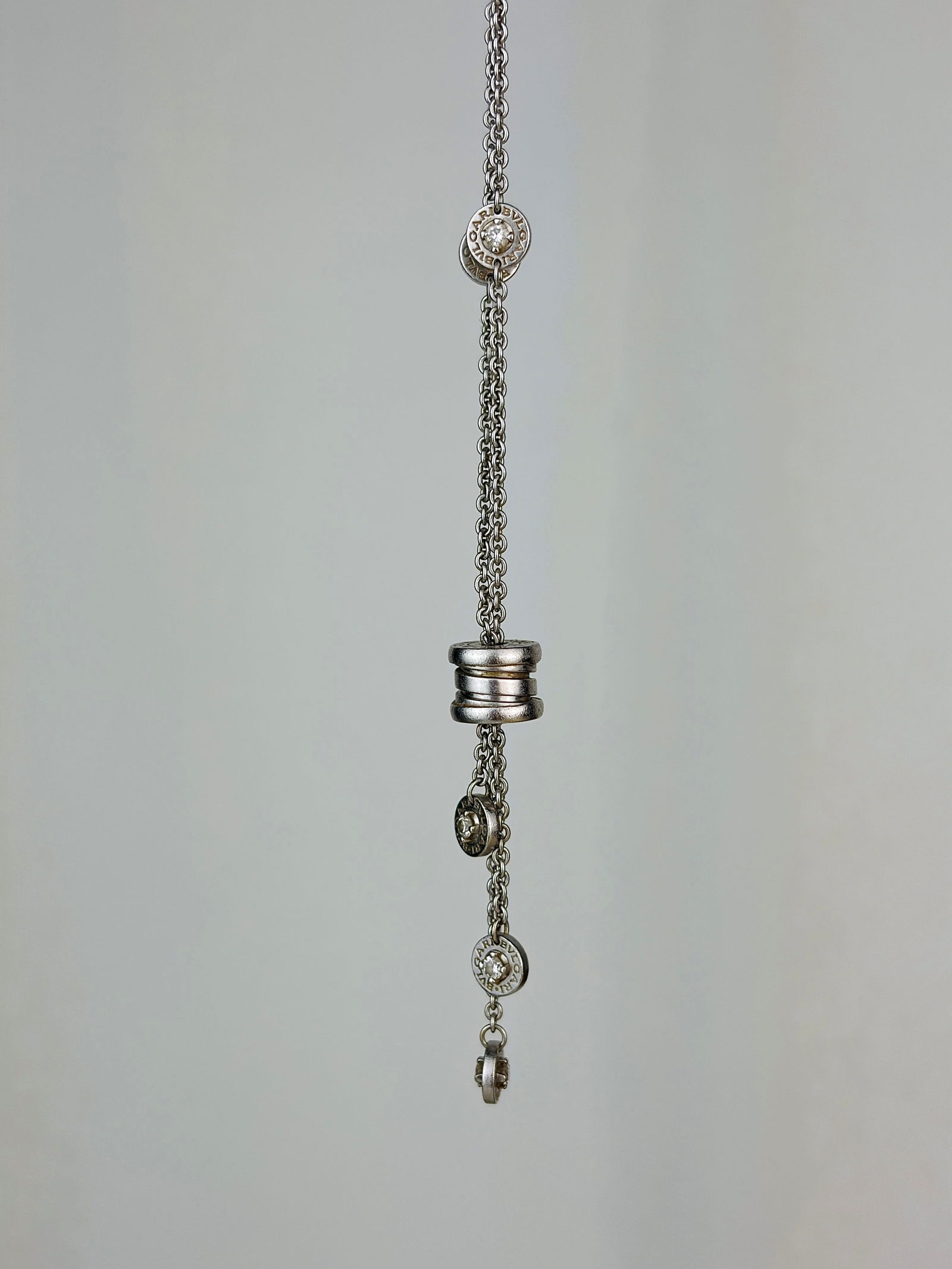 18ct White Gold BVLGARI Diamond Multi Strand Necklace - 2