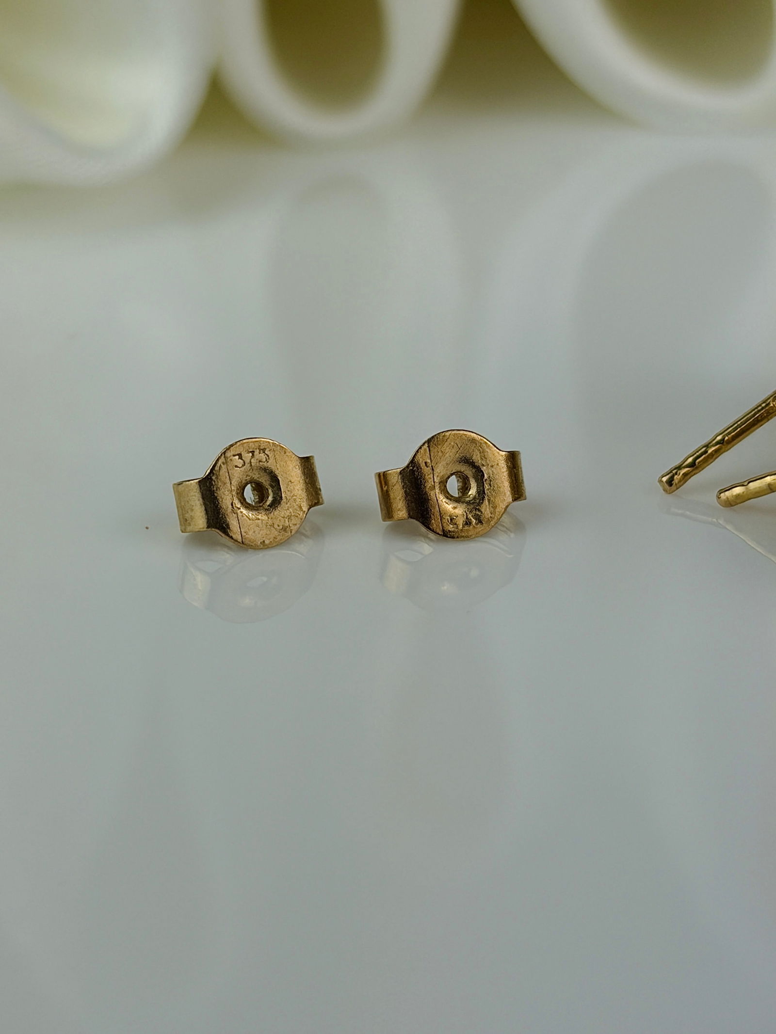 vintage 9ct yellow gold textured knot earrings - 4