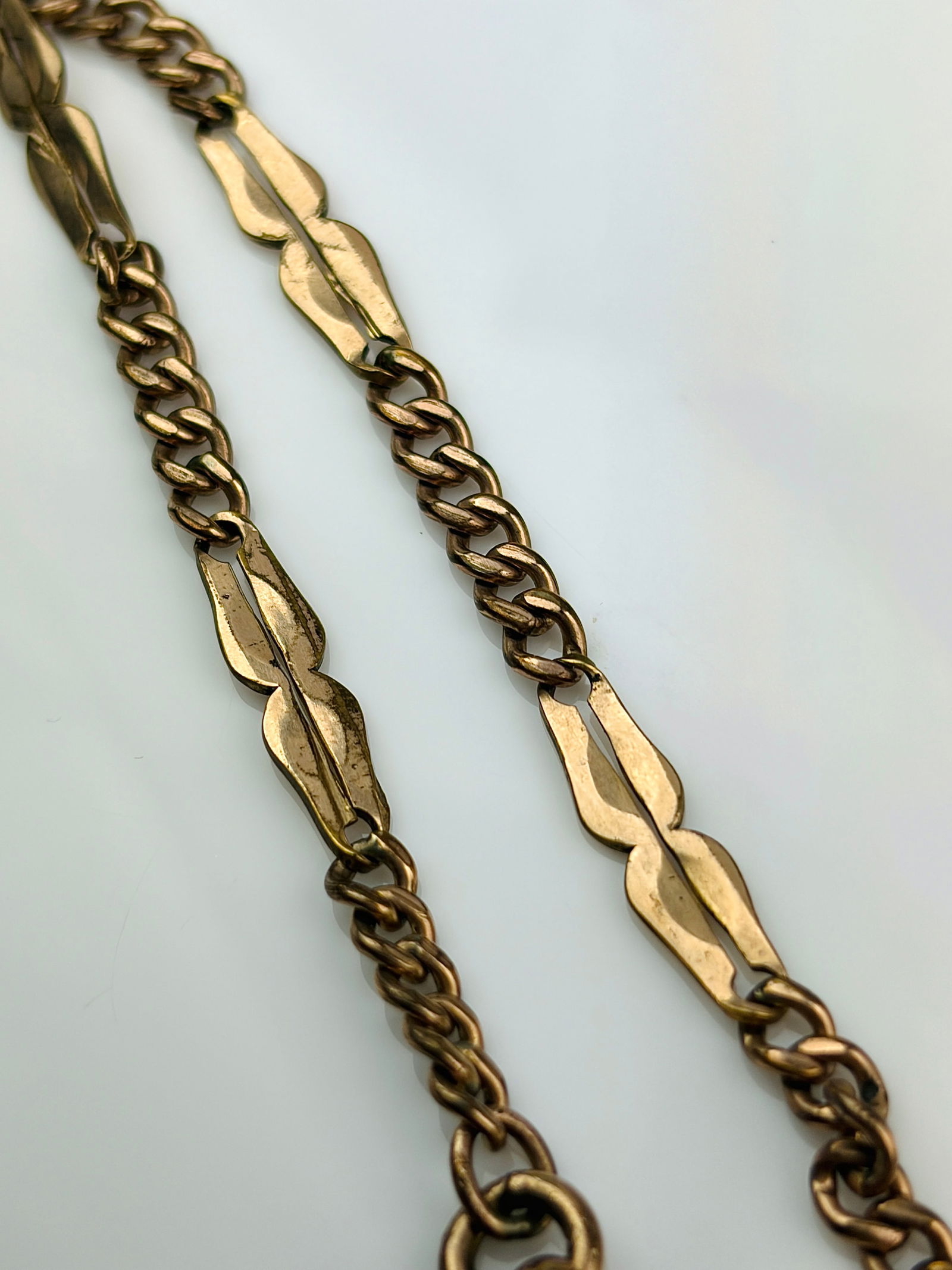 antique rolled gold oversized bolt ring and chain extender - 4