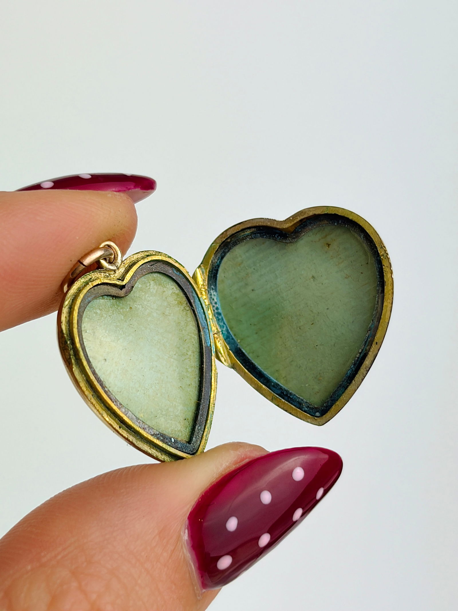 antique 9ct gold b&f diamond star heart locket pendant - 3