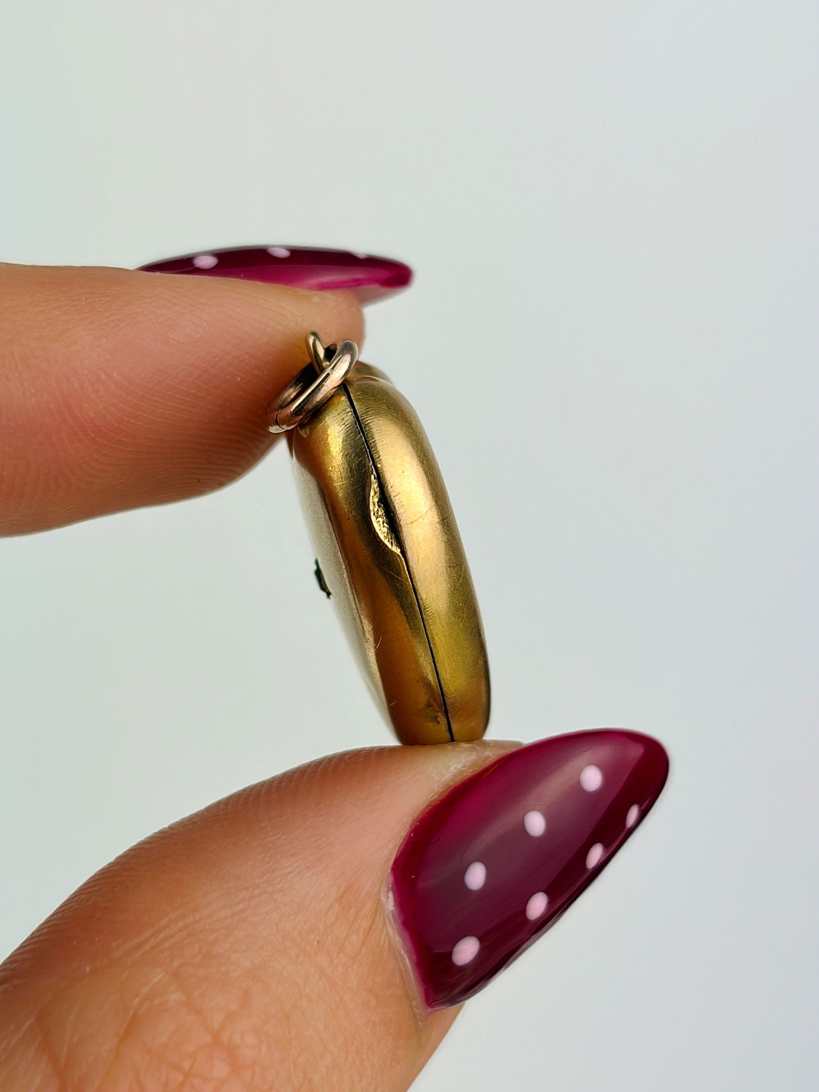 antique 9ct gold b&f diamond star heart locket pendant - 4