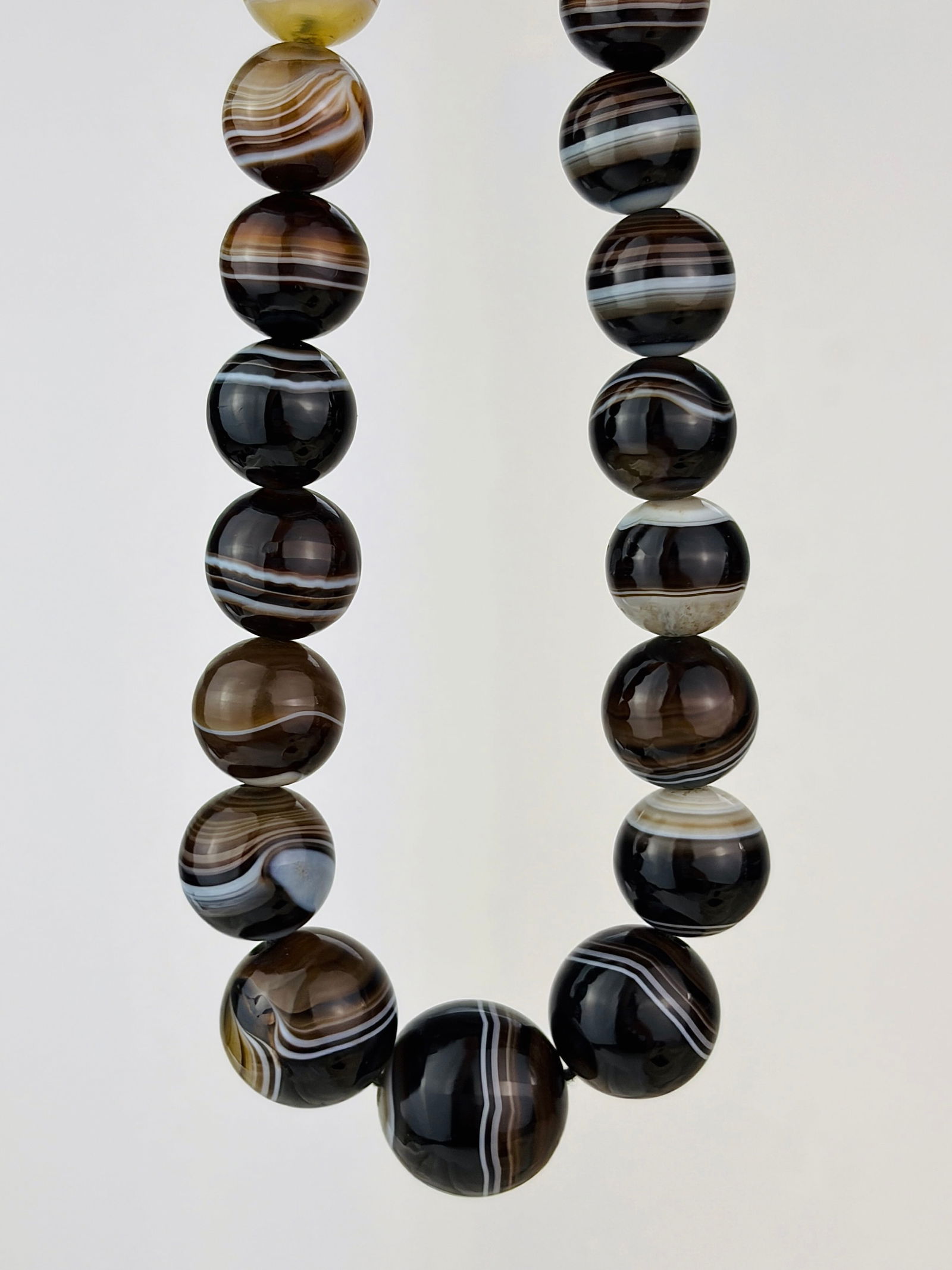 antique heavy banded agate bead necklace (1 of 5)