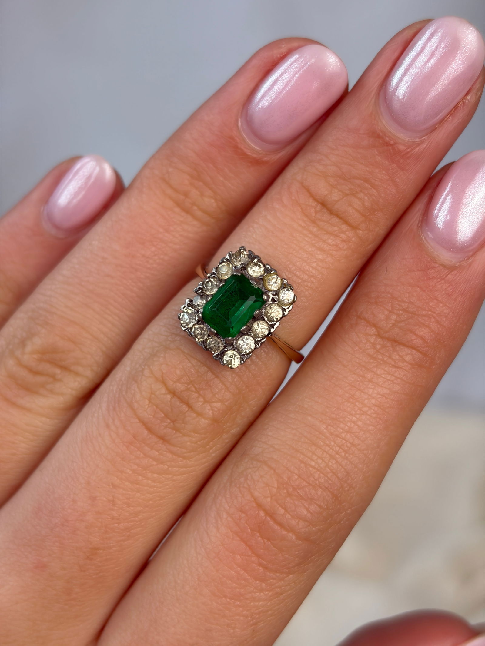 sweet 9ct gold and silver set cluster ring - 9