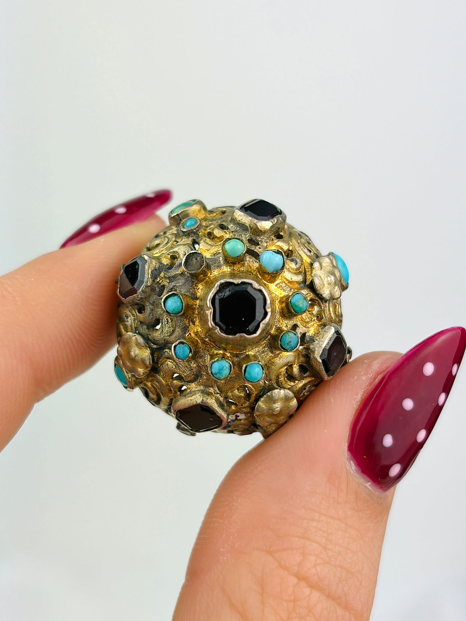 Antique Austro Hungarian Domes / Brooch - 3