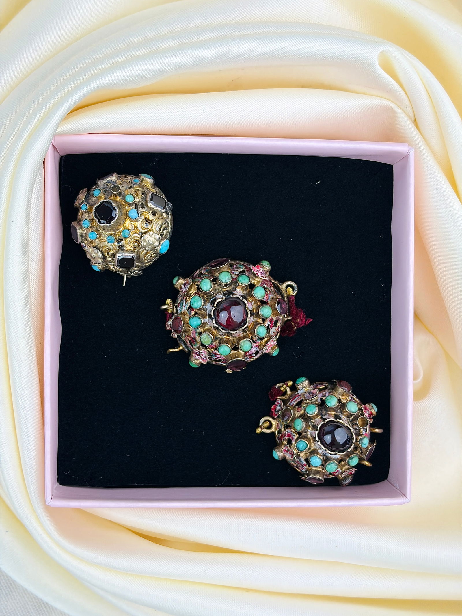 Antique Austro Hungarian Domes / Brooch - 6