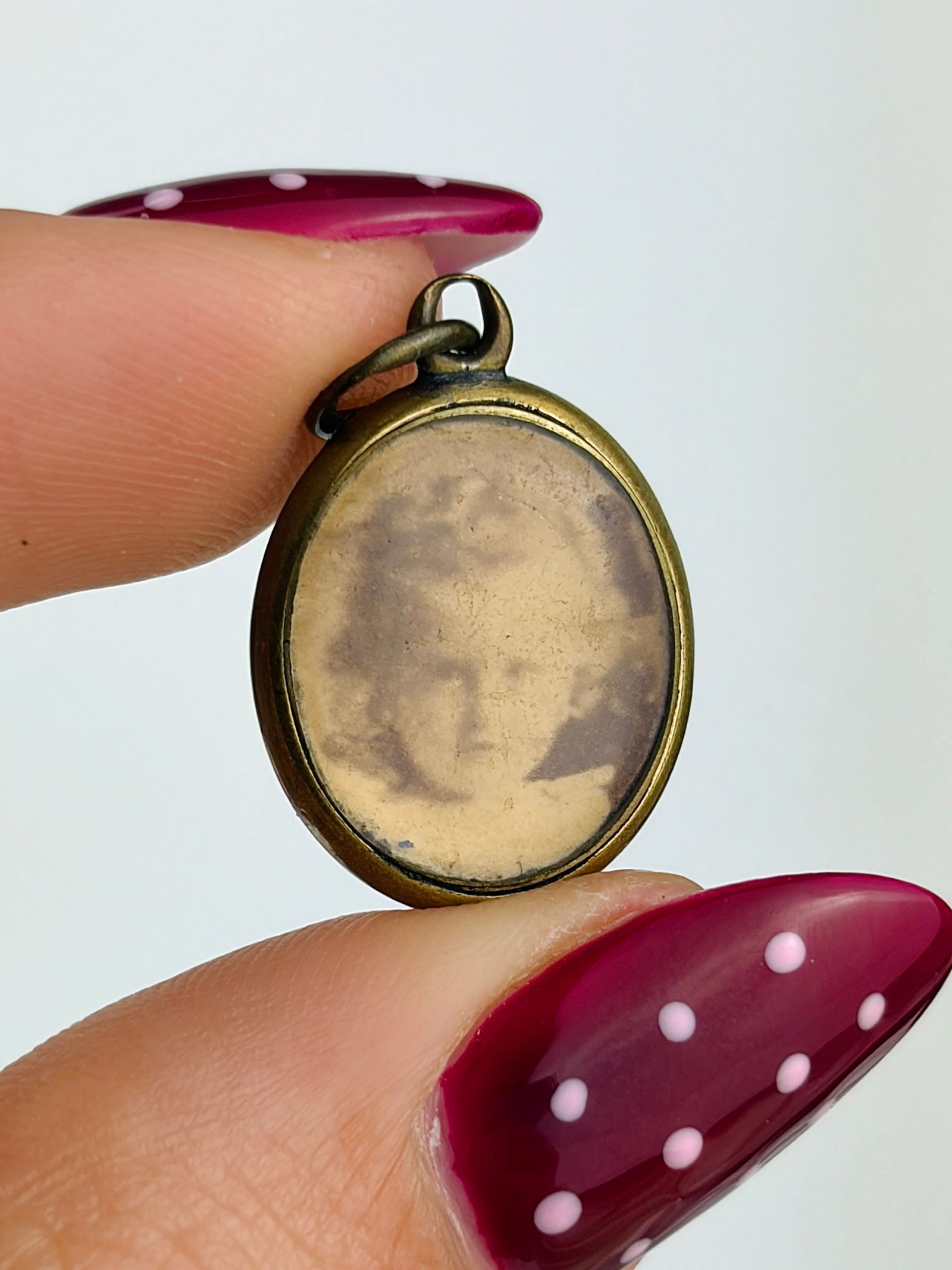 sweet blue enamel locket back pendant - 2