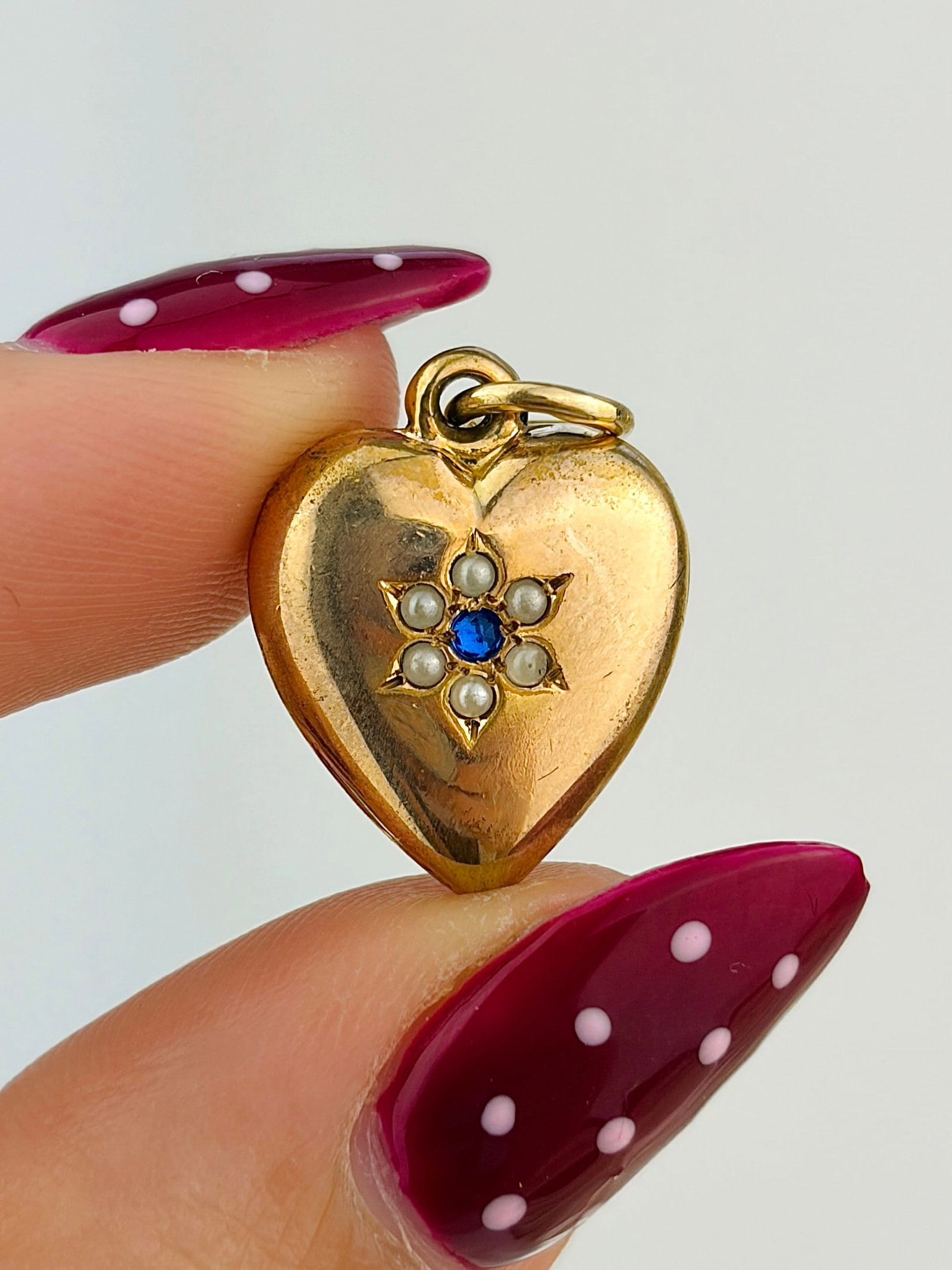 antique pearl and paste heart pendant (1 of 5)