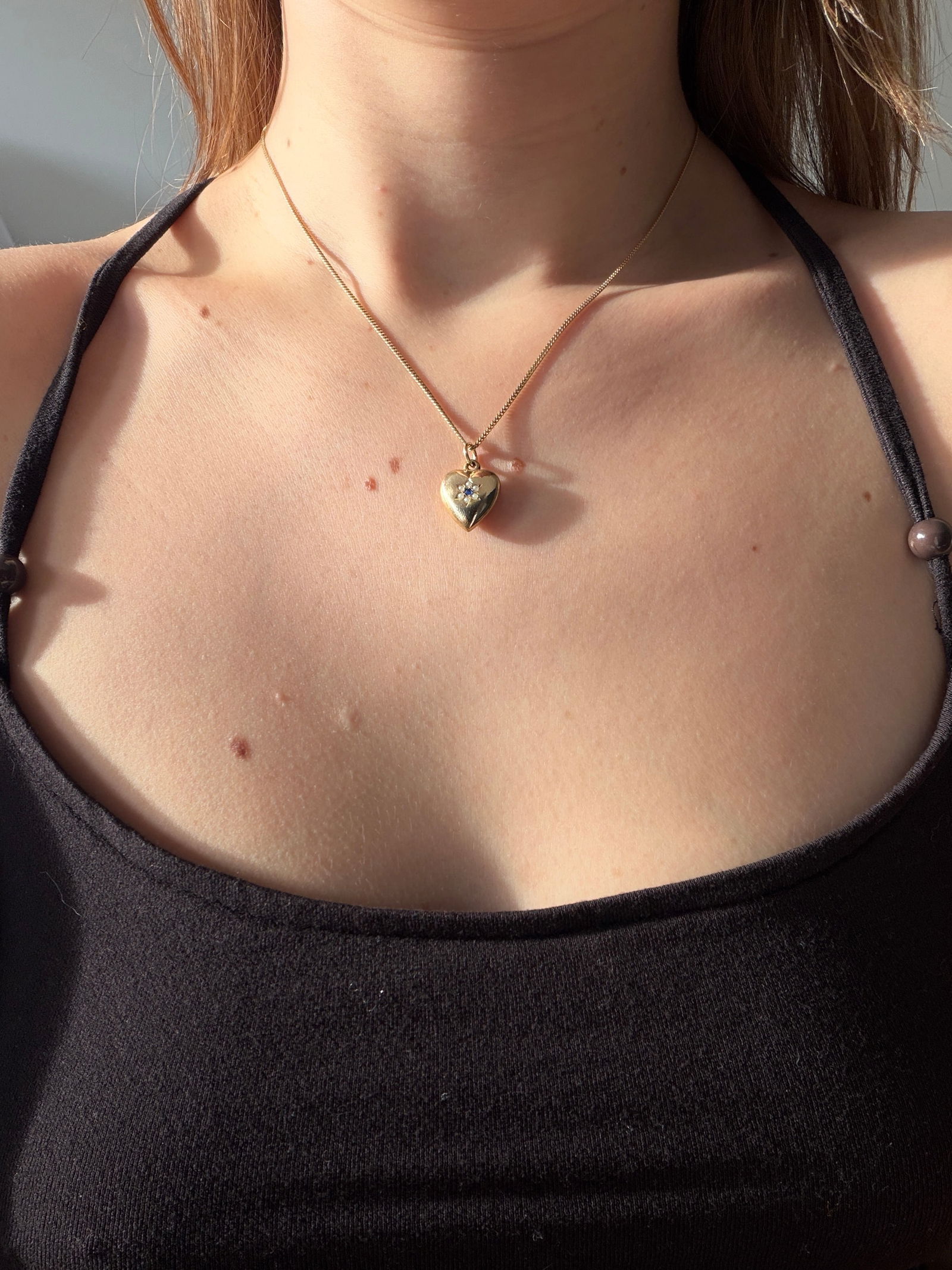 antique pearl and paste heart pendant - 4