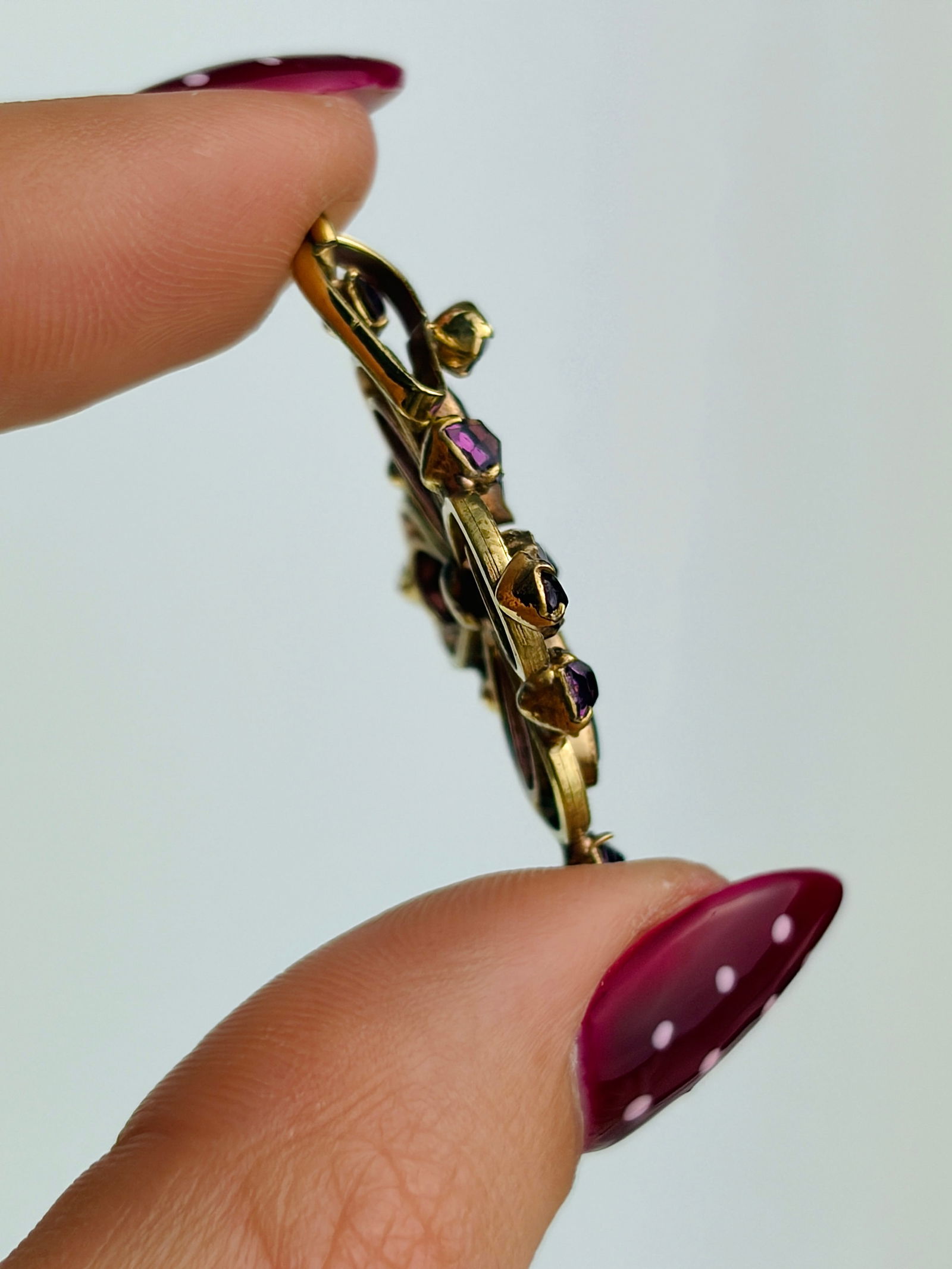 sweet vintage amethyst floral pendant - 3