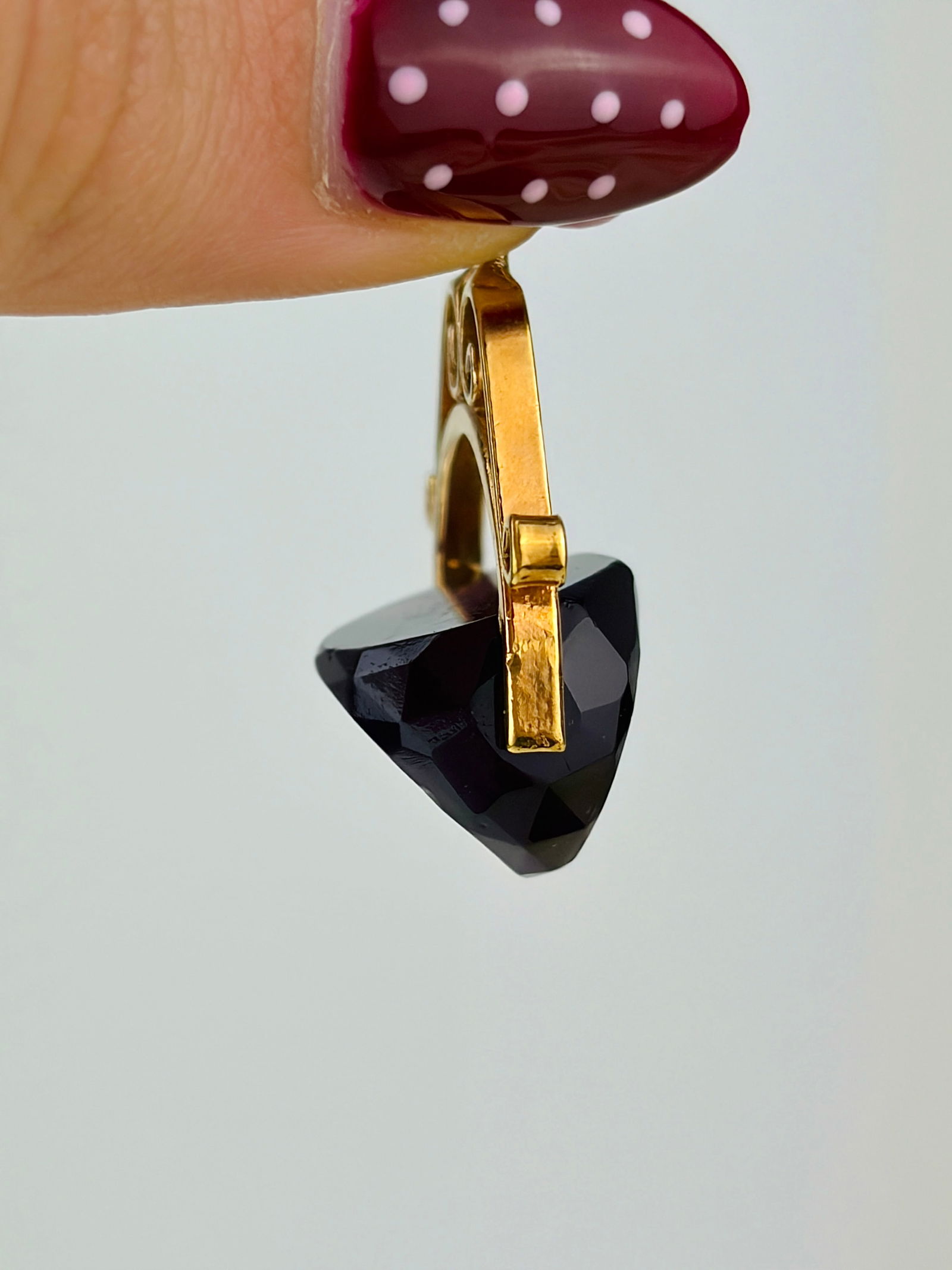 antique amethyst spinning fob seal pendant - 2