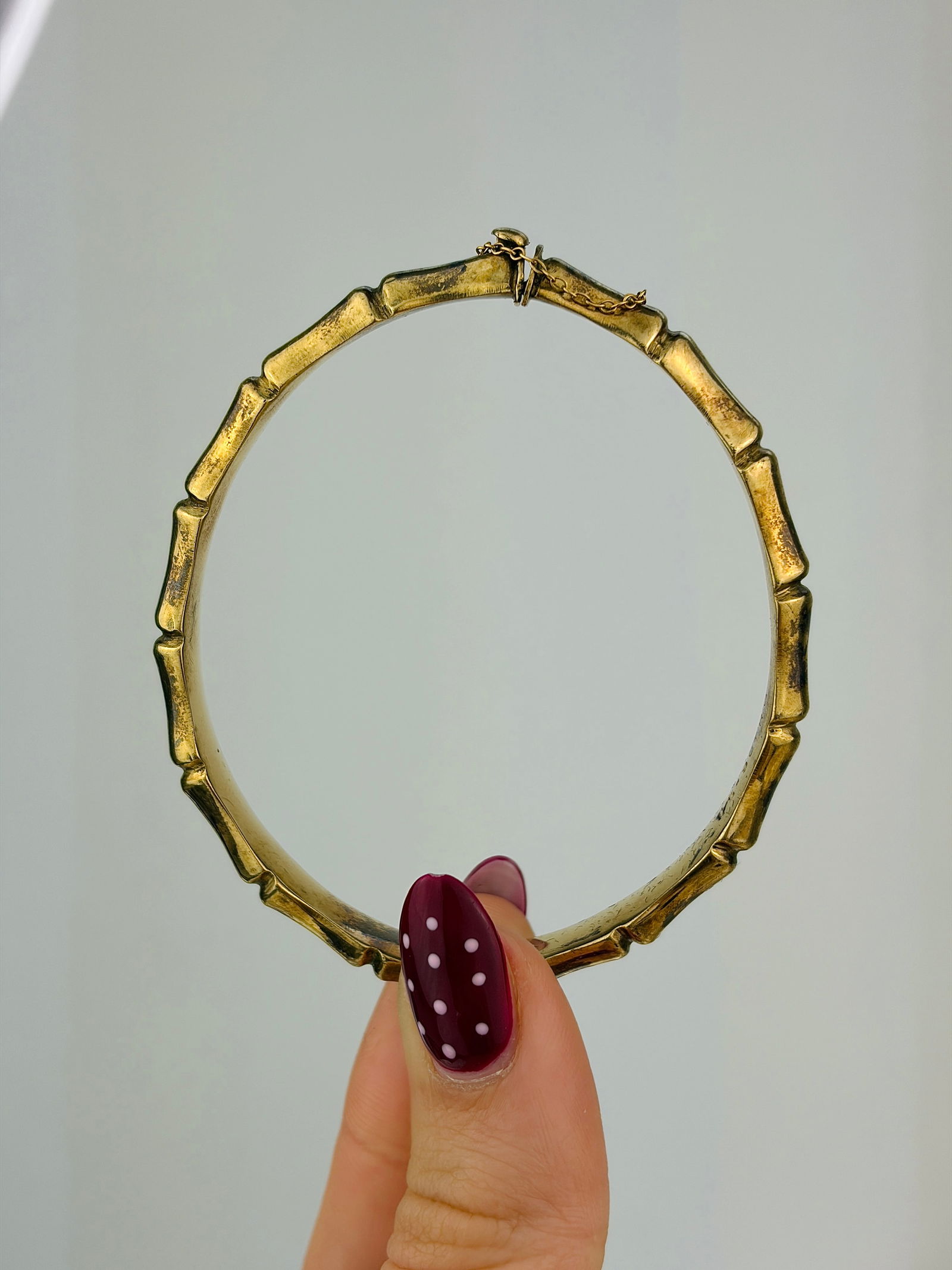 vintage 9ct rolled gold bamboo bangle bracelet - 2